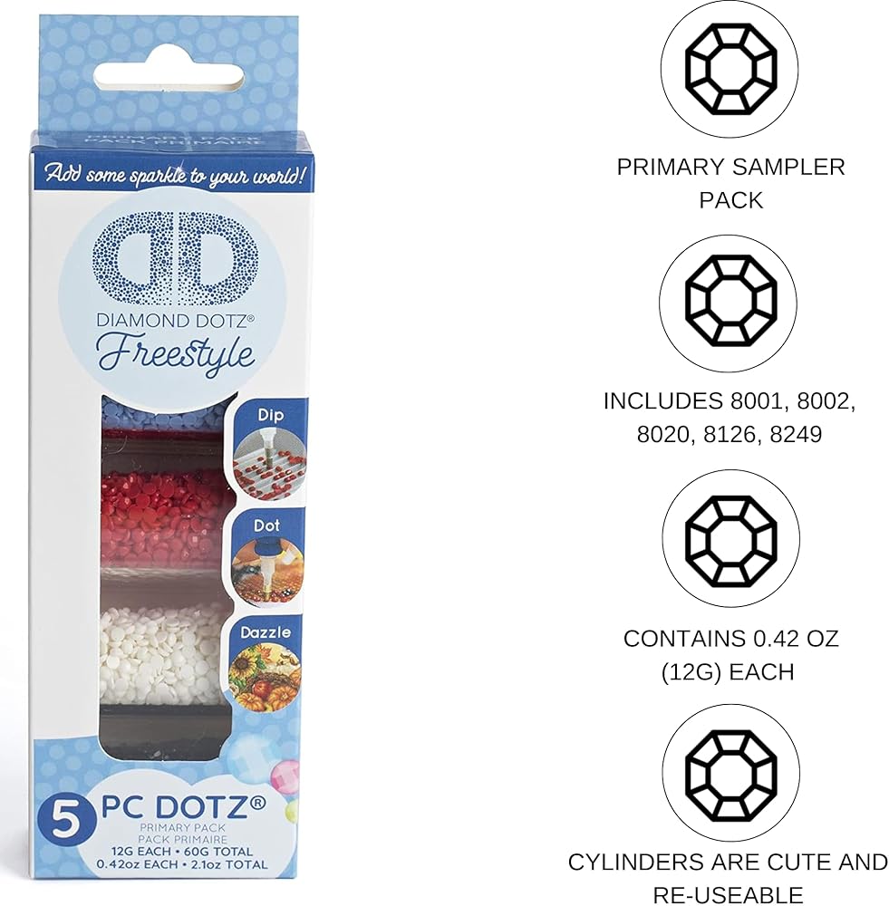 Amazon.com: DIAMOND DOTZ Dotz Sampler Pack Primary - Freestyle