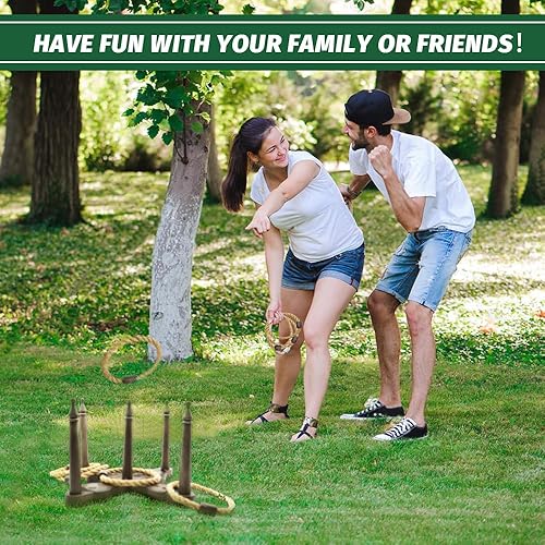 Miniatura 7 de Juego de lanzamiento de anillos para exteriores, divertido juego de patio al aire libre con anillos de lanzamiento y bolsa de transporte para todo