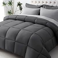 Vista 23 de JOLLYVOGUE - Juego de edredón de tamaño Queen, 7 piezas, cama en una bolsa, edredones ultrasuaves, edredón con relleno alternativo de plumón