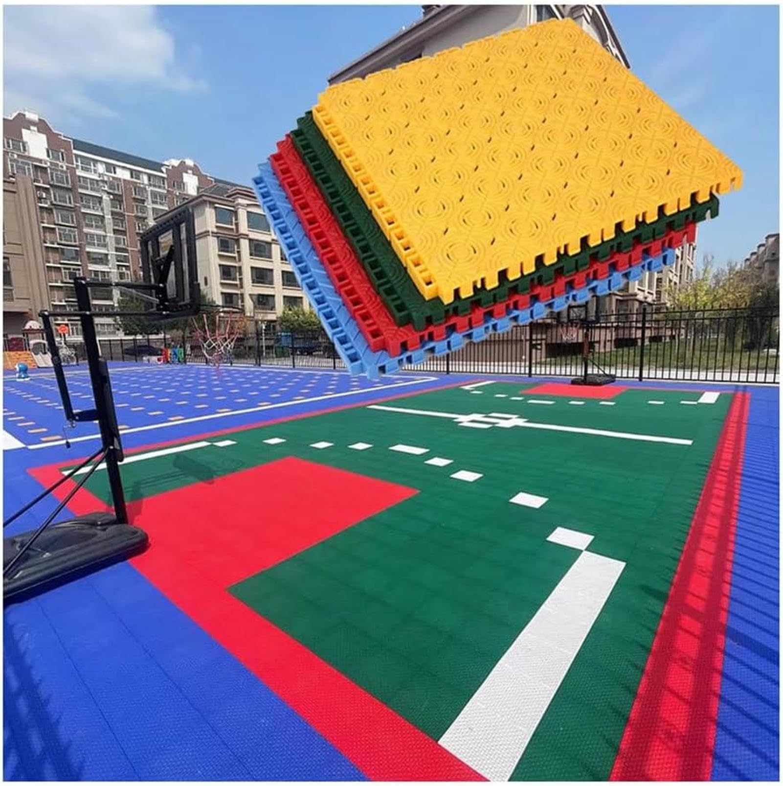 Carreaux de plancher de basket extérieur 1ft dalle de sport clipsable et drainante