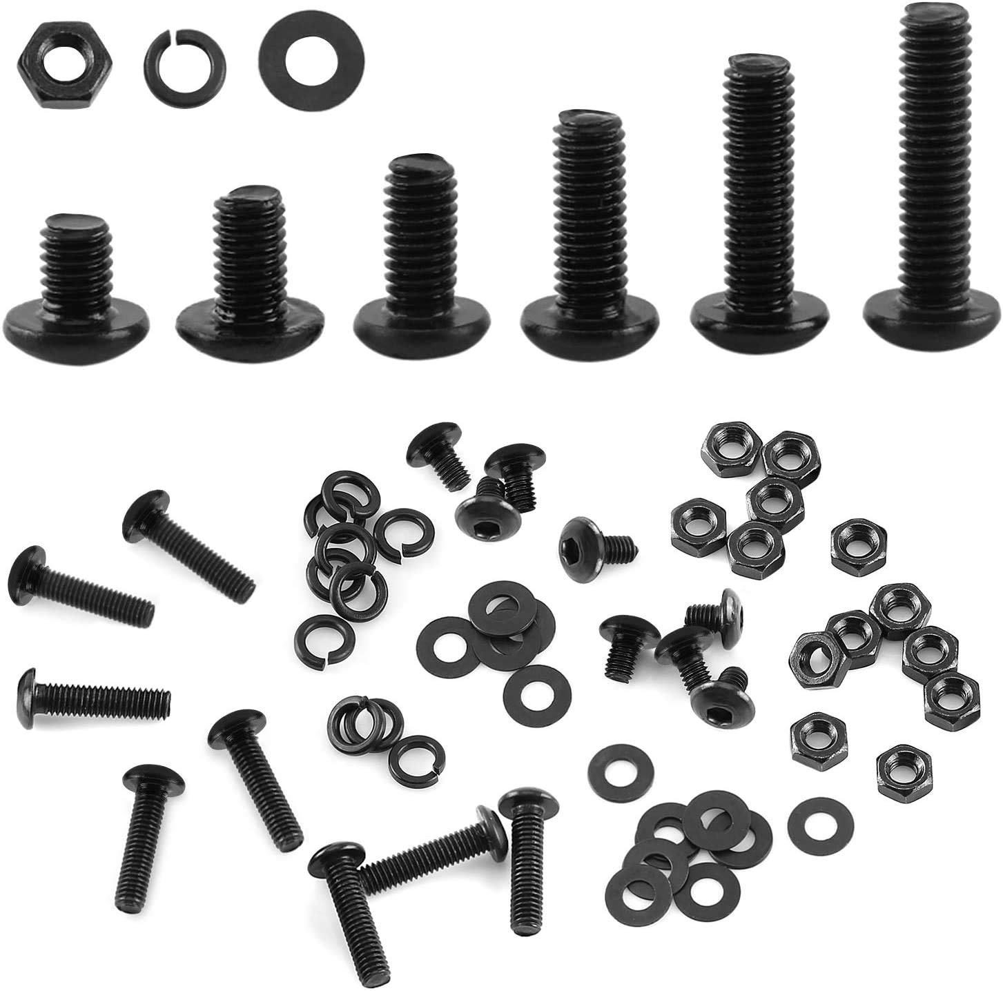 Summer Enjoyment Meiyya Socket Screw and Washer Set, Nut & Bolt Assortment Sets M3