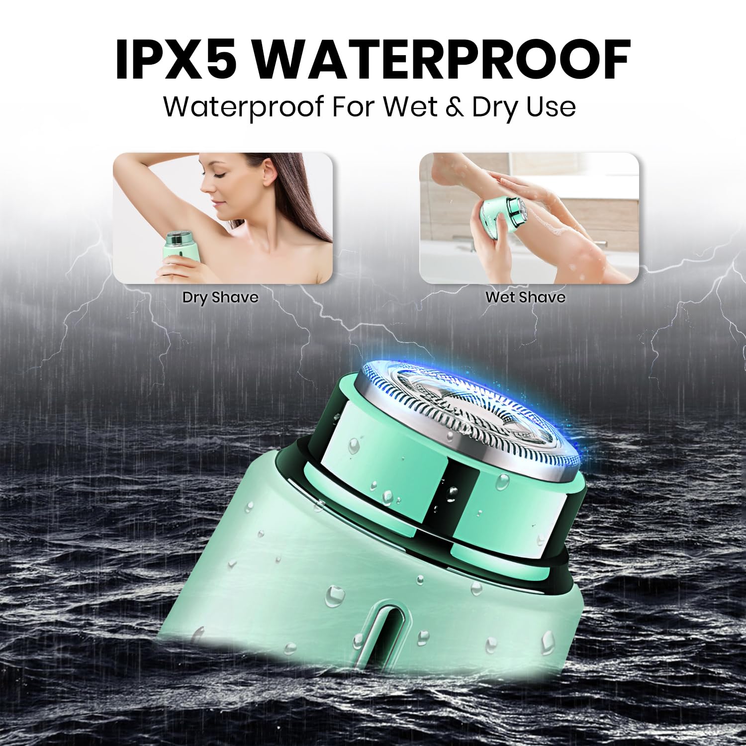 VGR V-737 Lady Shaver demonstrating IPX5 waterproof feature