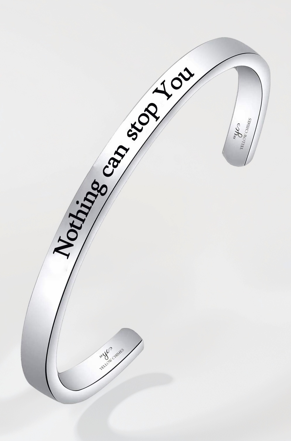 Kada Bracelet for Women Nothing Can Stop You (Unisex) Inspirational Gifts Message Engraved Karma Band Bracelet Bangle Stainless Steel for Women and Men