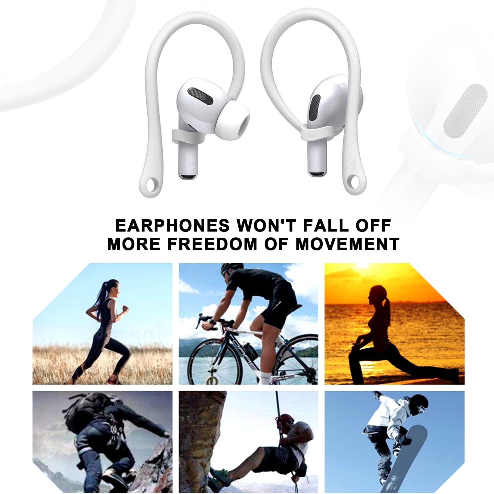 GWAWG 3 Coppie Earhooks Anti-Perso Porta Auricolari, Uso per Airpod e Sport In Esecuzione
