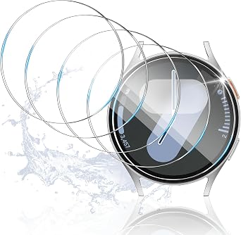 5 Pack Screen Protector Compatible with Galaxy Watch 7/6/5/4 44mm, HD Tempered Glass, Touch Sensitive, High Clarity, Anti-Shatter, Bubble Free
