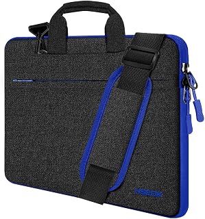 Hseok Laptop Shoulder Bag 15 15.6 16 Inch Briefcase,Black & Blue