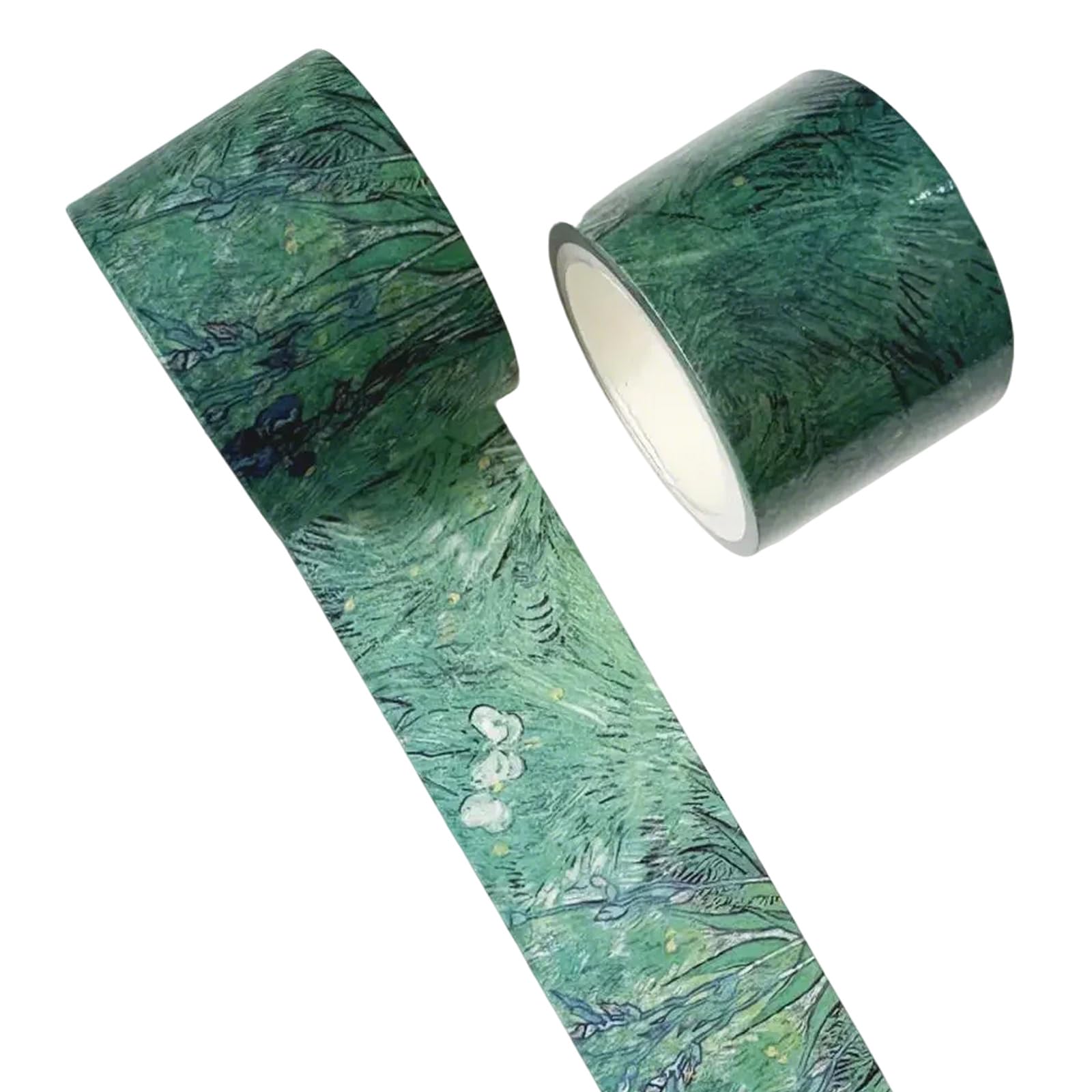 Xjdzineq Oil Painting Pattern Tape for Art Craft 30mm Wide Scrapbooking Aesthetic Masking for Journal Album Packaging Journal