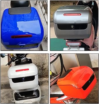 Motorcycle Storage Box, Motorcycle Touring Top Box Tail Trunk Luggage Box, Motorcycle Tail Box, Helmet Luggage Storage Top Case, for Motorbike Moped Back Rear Case (Black Large)
