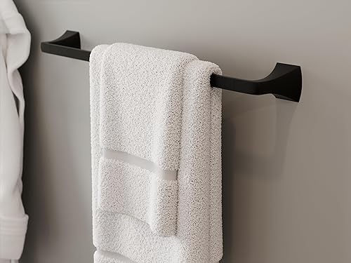 Miniatura 2 de Pfister Bruxie - Toallero de baño para baño, 24 pulgadas, montaje en pared, atornillado, acabado negro mate, BTBBIE2B