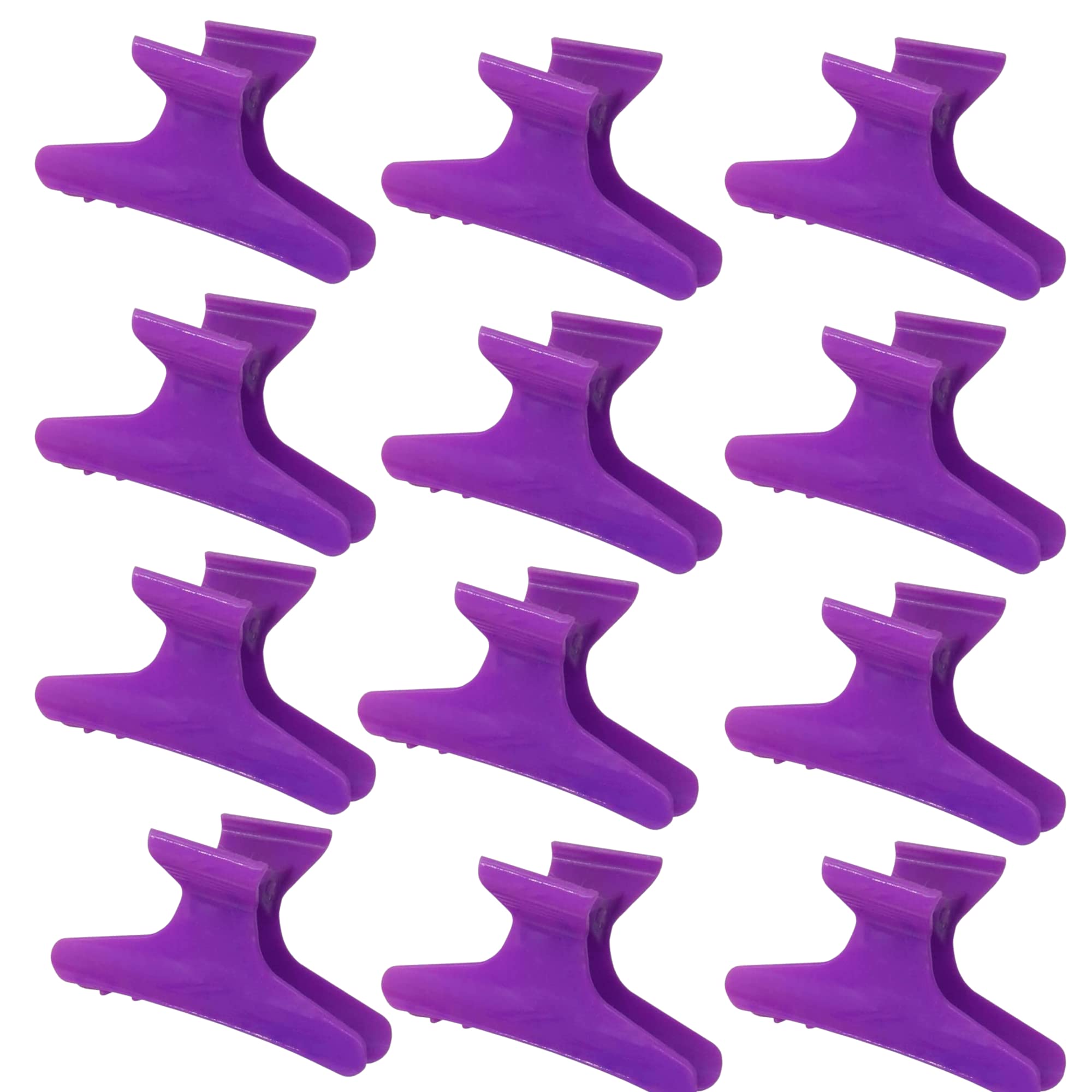 Head Jog12 Pack Butterfly Hair Clips, Accessories for Sectioning and Styling. Hair Clamps for Women and Men (Purple)