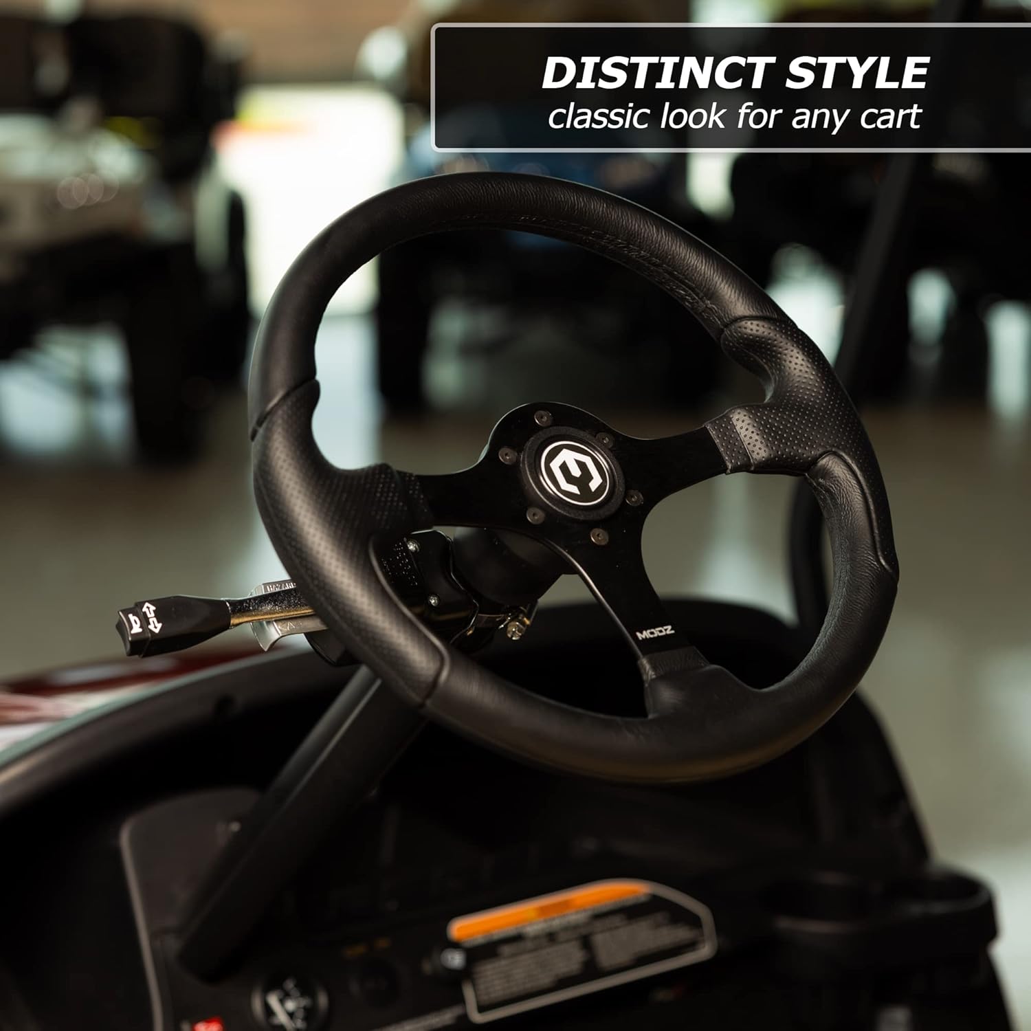 MODZ Driskill Golf Cart Steering Wheel with Adapter - Fits All Yamaha Models - Silver