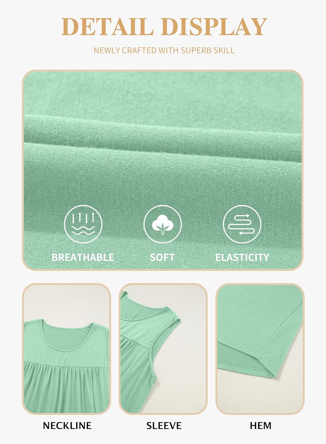 Eytino Plus Size Tank Tops for Women Sleeveless Crew Neck Summer Casual Loose Tee Shirts(1X-5X) - Image 5