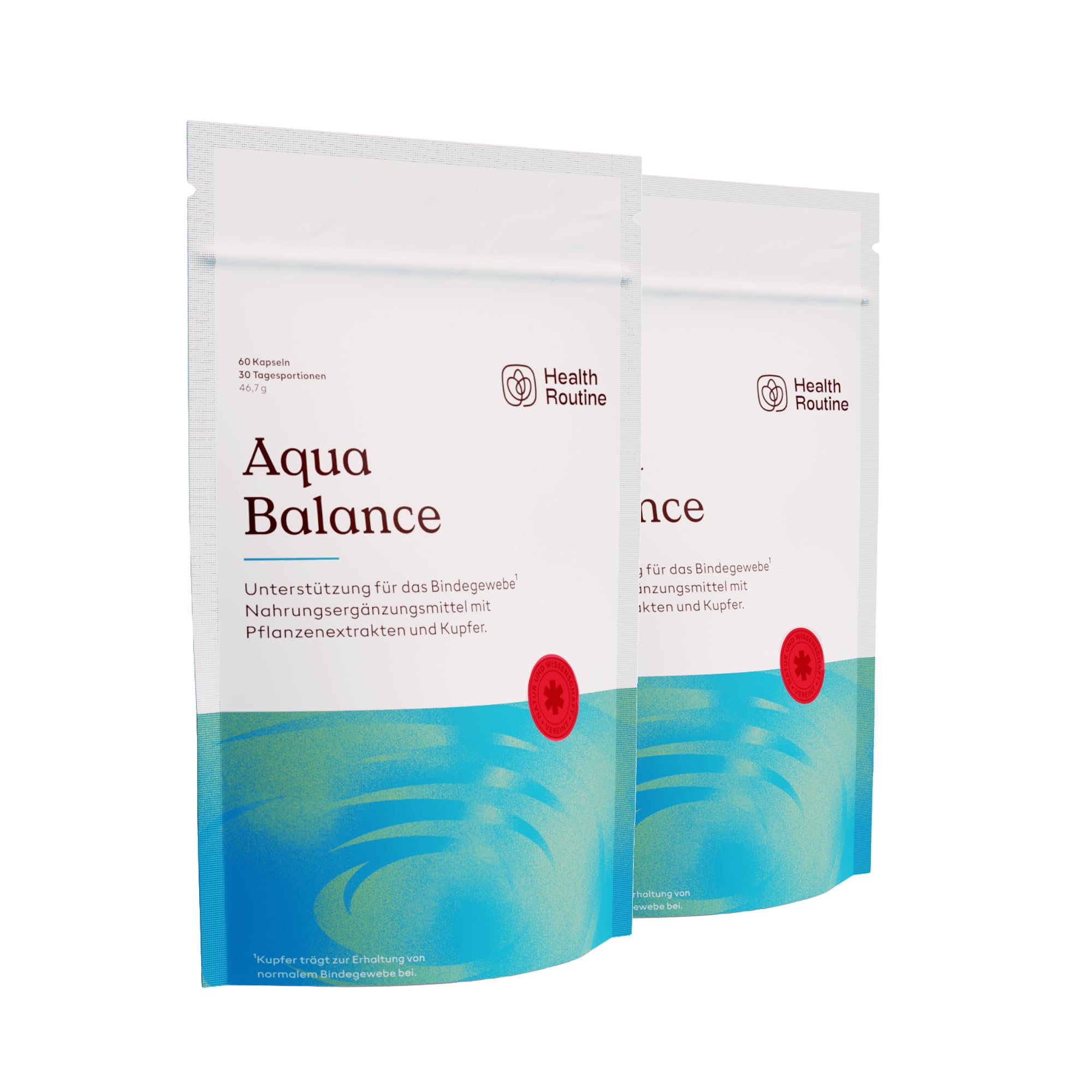 Health Routine Aqua Balance — 120 Kapseln — Nahrungsergänzungsmittel mit OPC Traubenkernextrakt Hochdosiert, Diosmin, Kupfer und Brennnessel zur Unterstützung von Bindegewebe und Venen