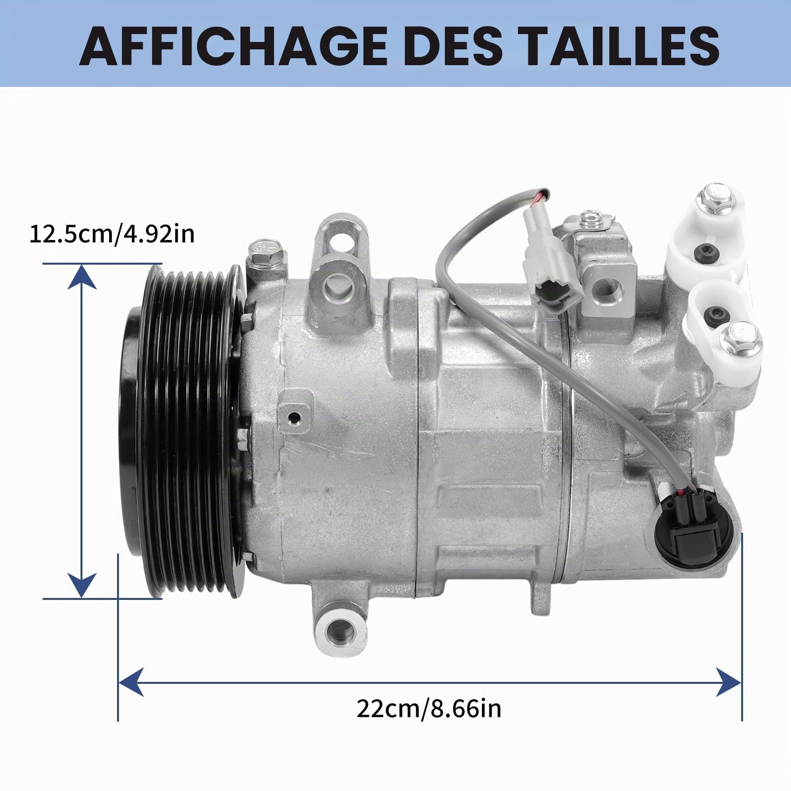 Compresseur De Climatisation Avec Embrayage, Remplacement OEM 8200956574, Compresseur Clim R134a 7PK Pour Renault Megane III Grandtour Coupé CC Scenic III Grand Scenic III 1.9 DCi 2.0 TCe