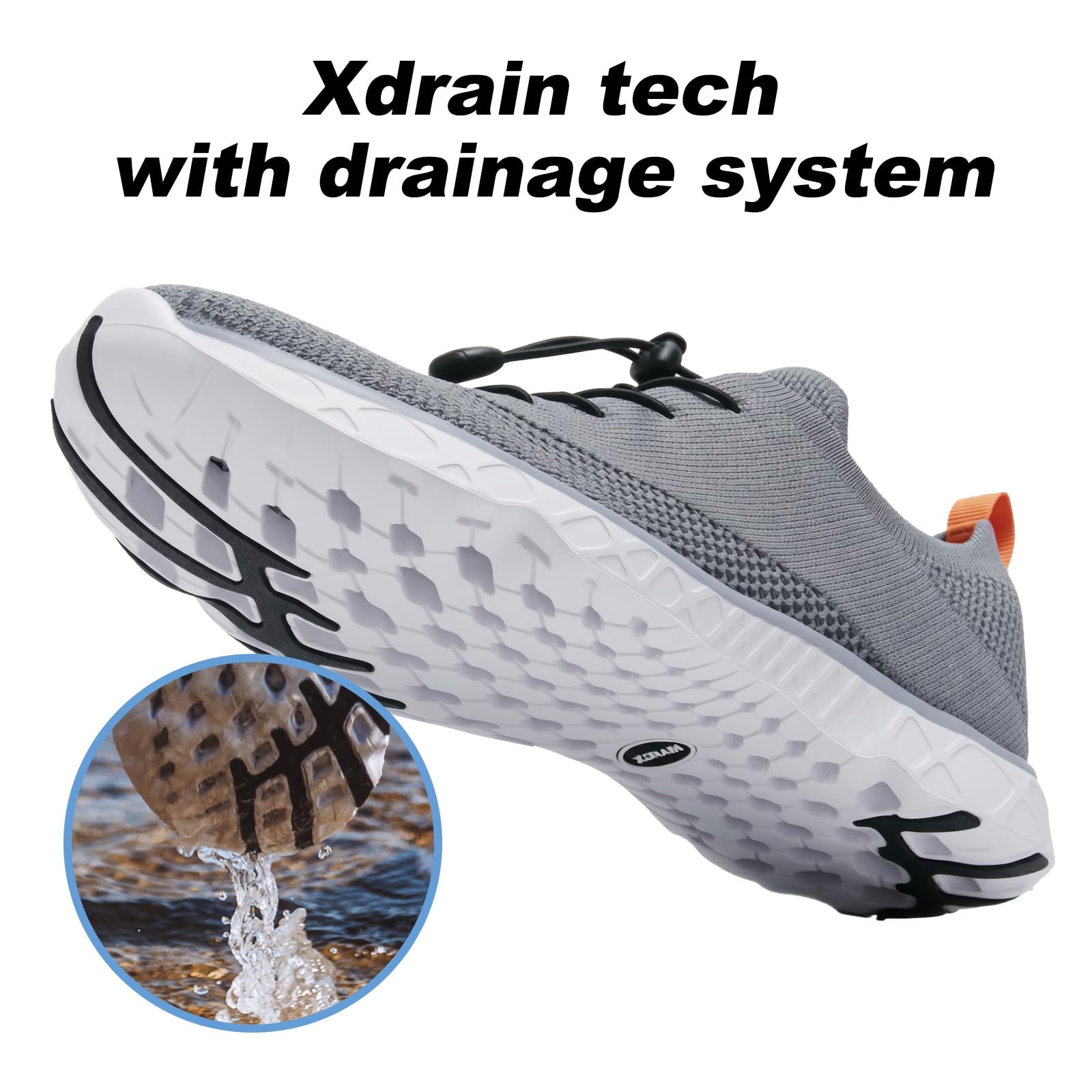 ALEADER Xdrain - Zapatos de agua para hombre, ligeros, para piscina, deportes acuáticos, tenis, caminar y viajar