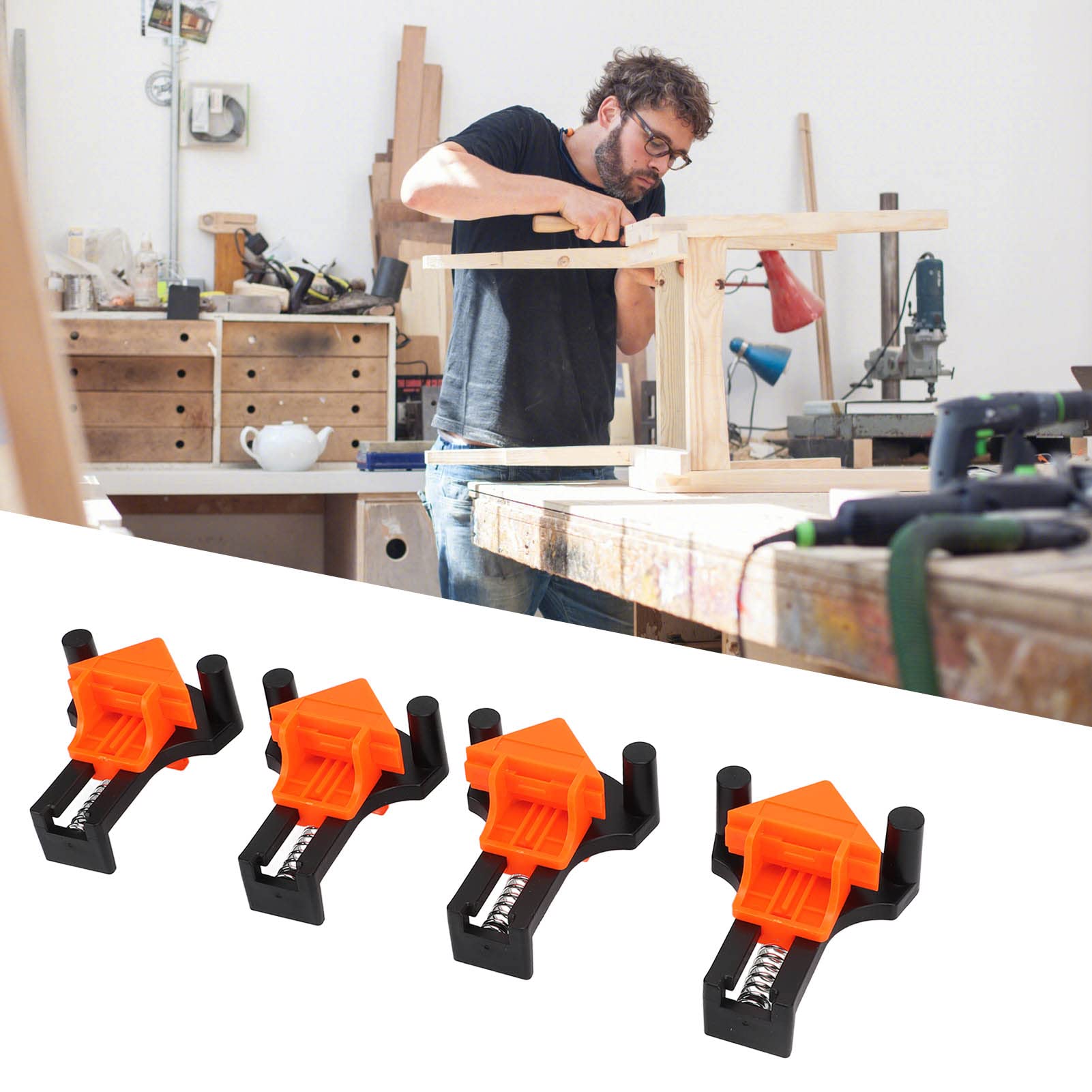 Morsetti angolari per lavorazione del legno Materiale ABS Set da 4 pezzi 60 90 120 gradi Angolo Clip Fissatore Strumento Dispositivi di fissaggio per | Leroy Merlin