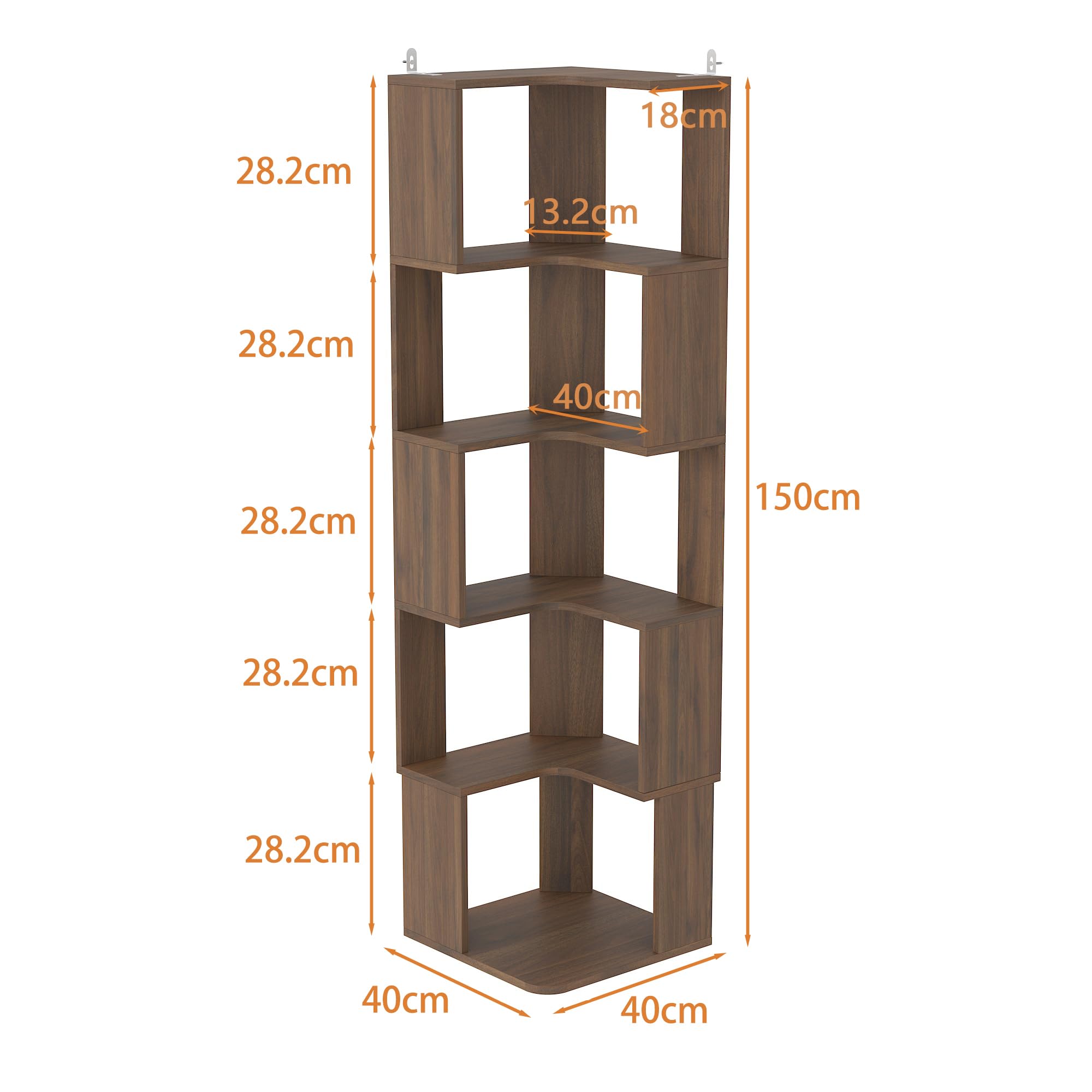 Amazon｜Timechee 本棚 5段 木製 幅40×奥行40×高さ150cm おしゃれ
