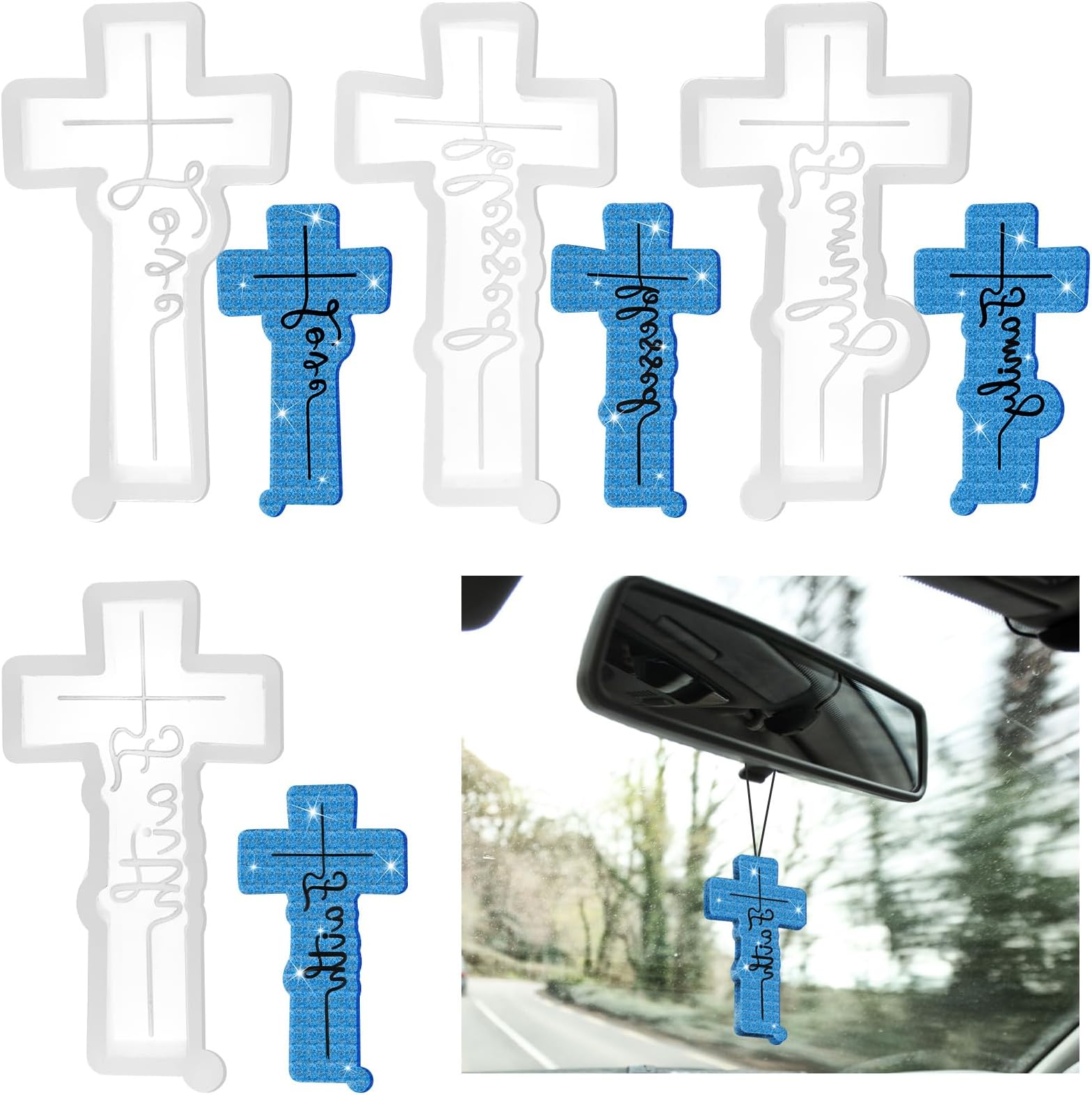 Didaey 4 Pieces Cross Silicone Mold Oven Safe Mold Silicone