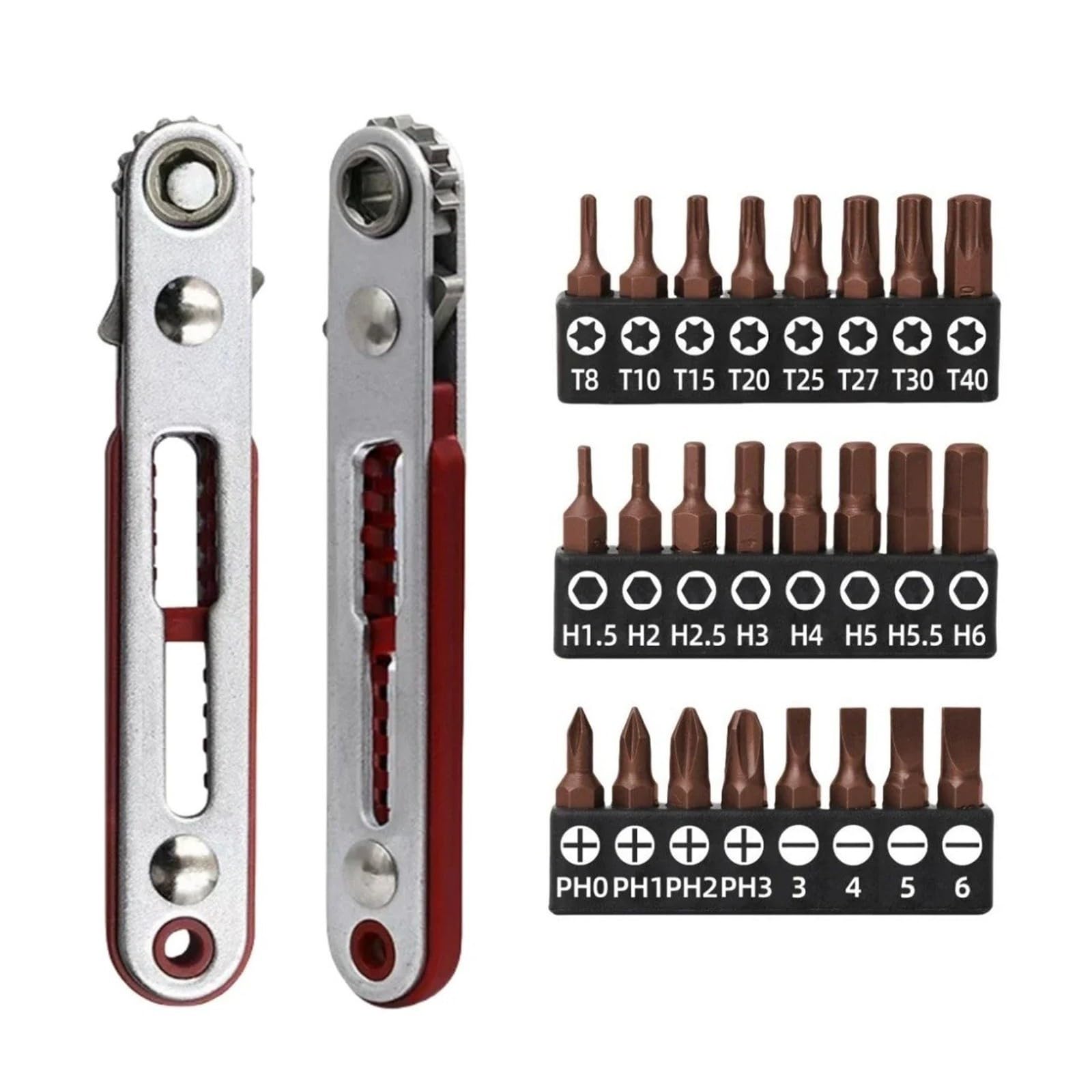 Right Angle Bidirectional Ratchet Screwdriver 1/4 Hex Drive Multifunctional (model C A-11PCS Set)