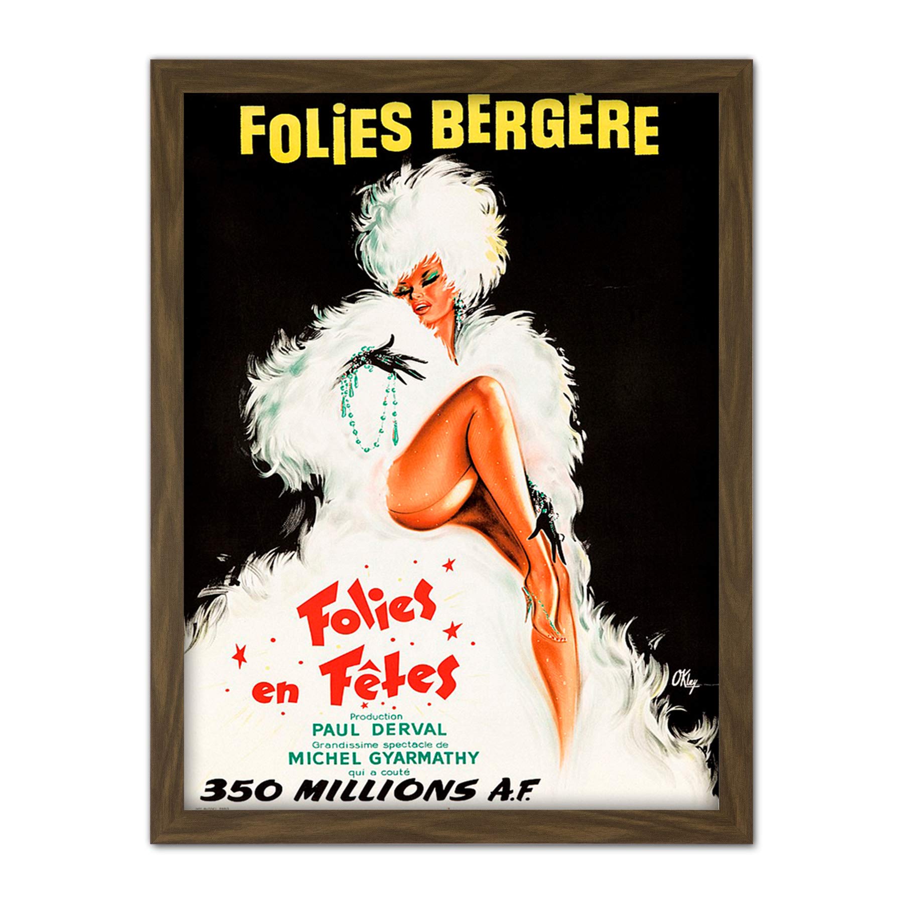 Wee Blue Coo Folies Bergere Theatre Cabaret Artwork Framed Wall Art Print 18X24 Inch