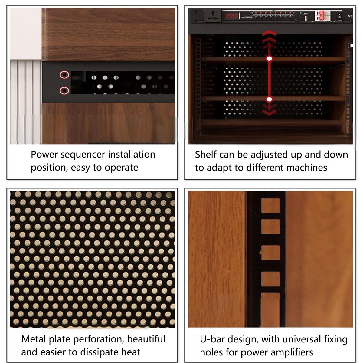Mobiletto TV ad angolo moderno a 4 ripiani in legno massello con ruote, armadio marrone Ma, scaffale salvaspazio per soggiorno, unità AV Slish (52 x 55 x 90 cm)