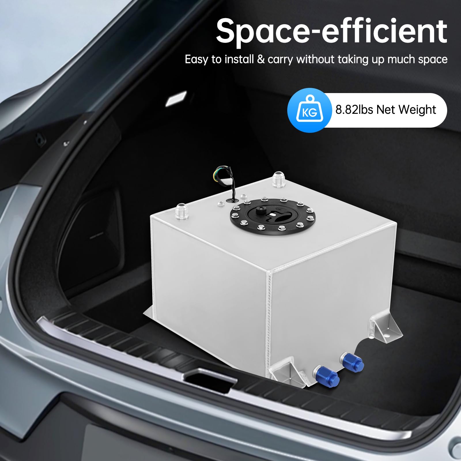 Depósito de combustible de 20 l, depósito de gasolina de aluminio con sensor de nivel de aceite, tanque de carreras para deportes de motor, camiones y todoterrenos