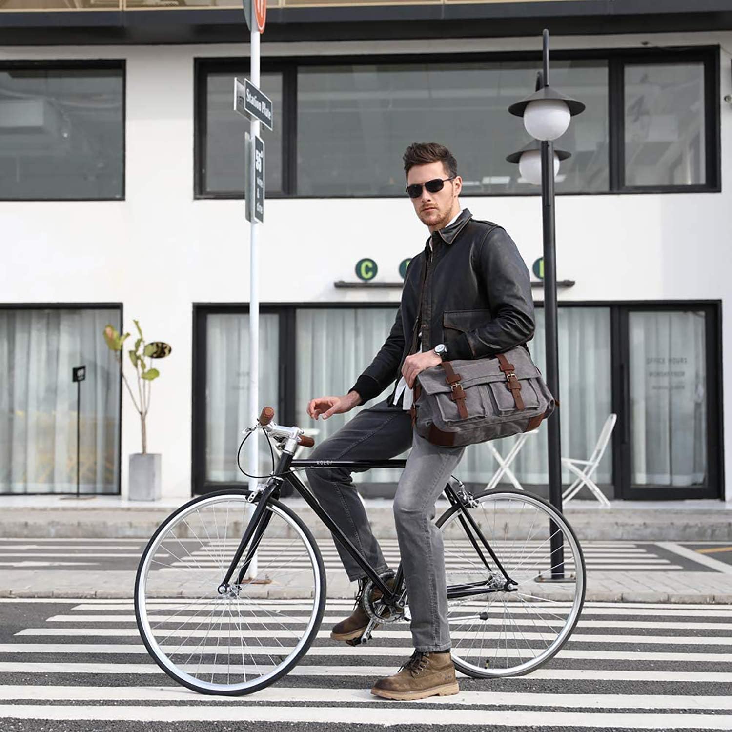 FANDARE New Vintage Messenger Bag Satchel Bag bag Bookbag Casual Travel Shoulder Bag image 2