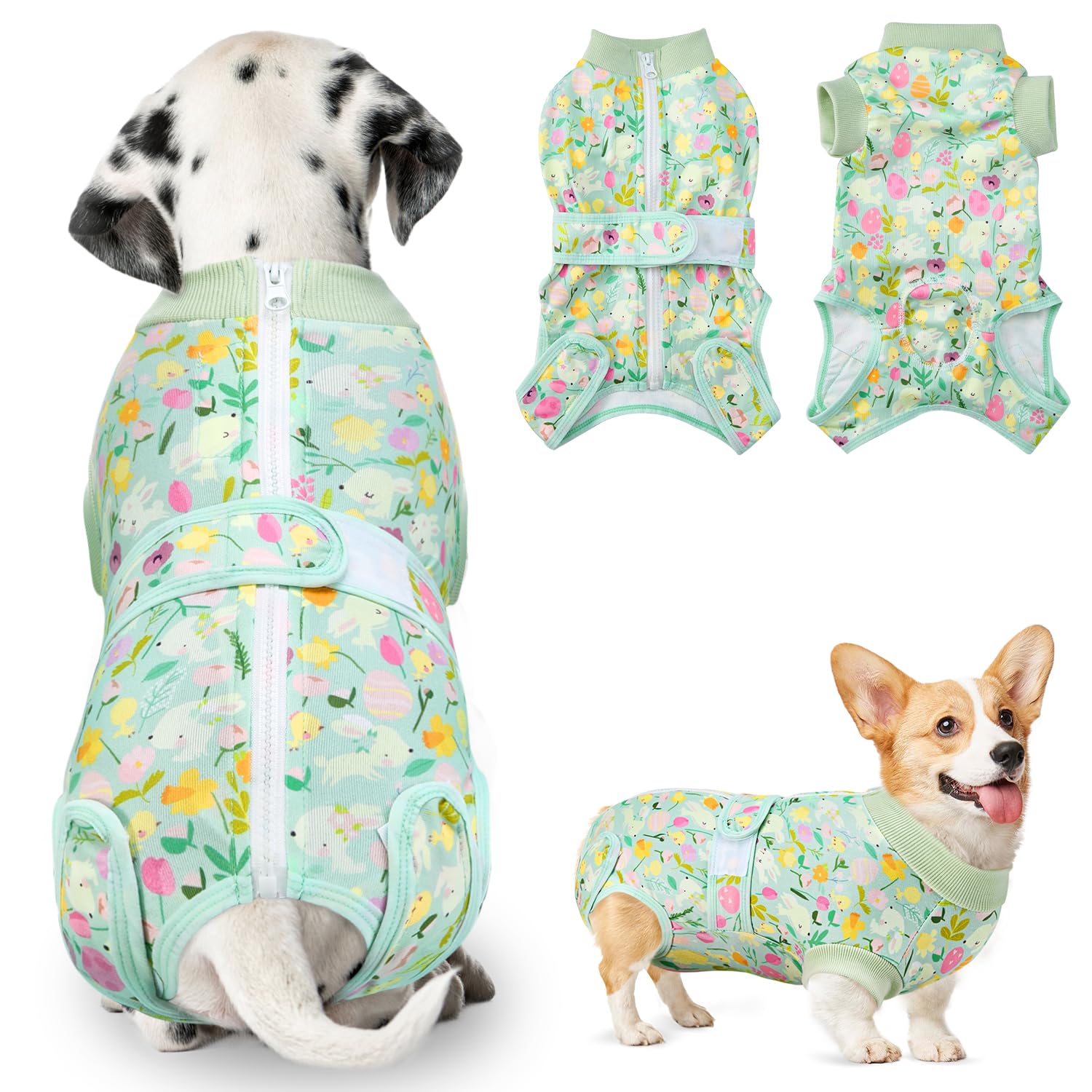 Eyein Dog Surgery Recovery Suit Female - Male Dog Surgical Bodysuit Abdominal Wounds Protector, Stop Licking Spay Shirt After Surgery Onesie with Zipper, Pet Cone E-Collar Alternative(4XL) โ image 1