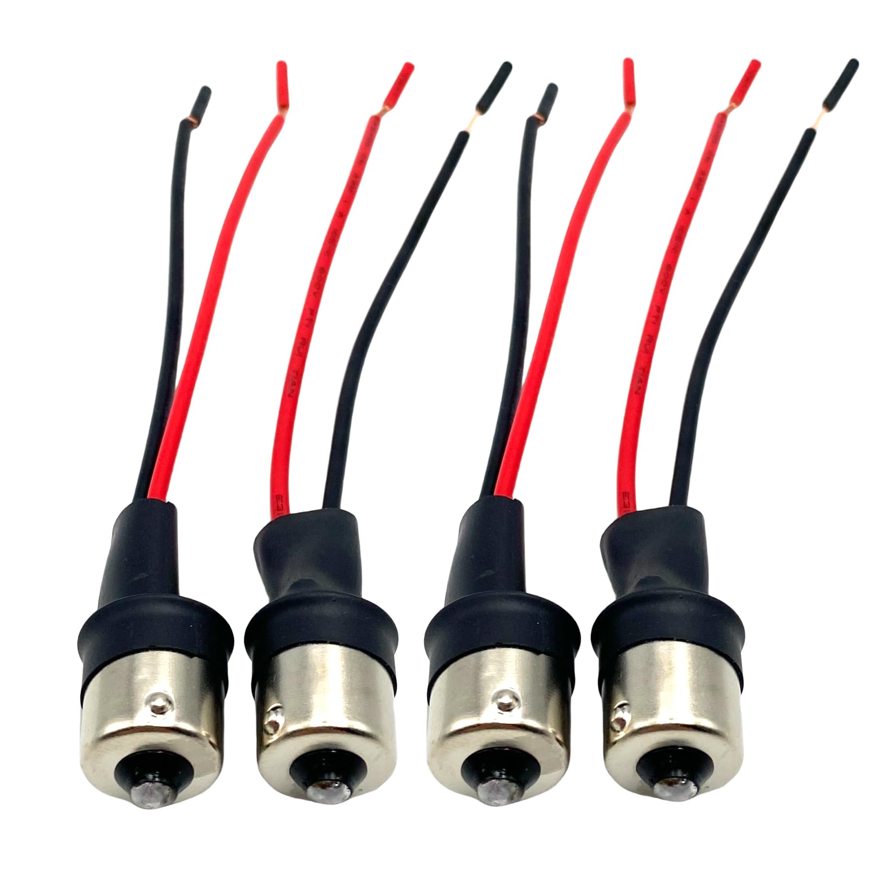 4 Pcs 1156 Light Bulb Sockets, Male Head 1156 BA15S P21W Socket Pigtail Socket Wire Wiring Harness Adapters for Car LED Light Headlight Turn Signal Tail Lamp