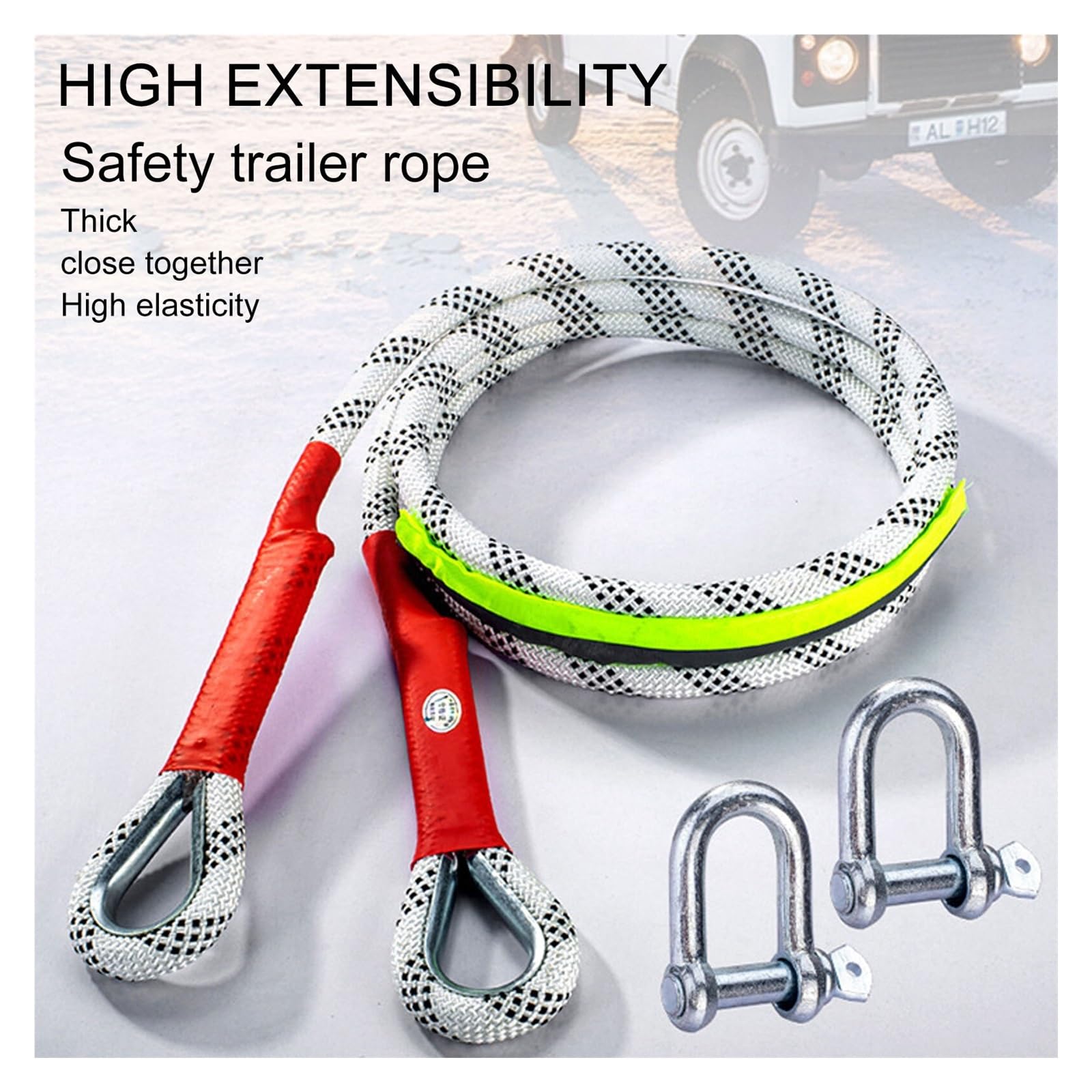 Fune da Traino 10 Tonnellate Rimorchio da 3 Metri Kabel Derek Tali Derek Trailer Kabel Buggy Trailer Halangan Tali Truk Winch per Il Traino di Recupero