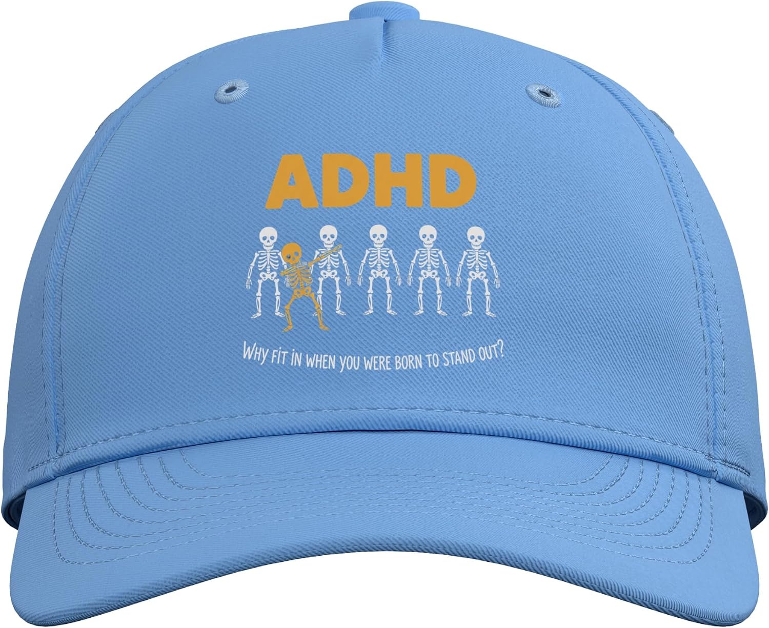 ADHD Why Fit in When You were Born to Stand Out Funny Adjustable Baseball Hat image 2
