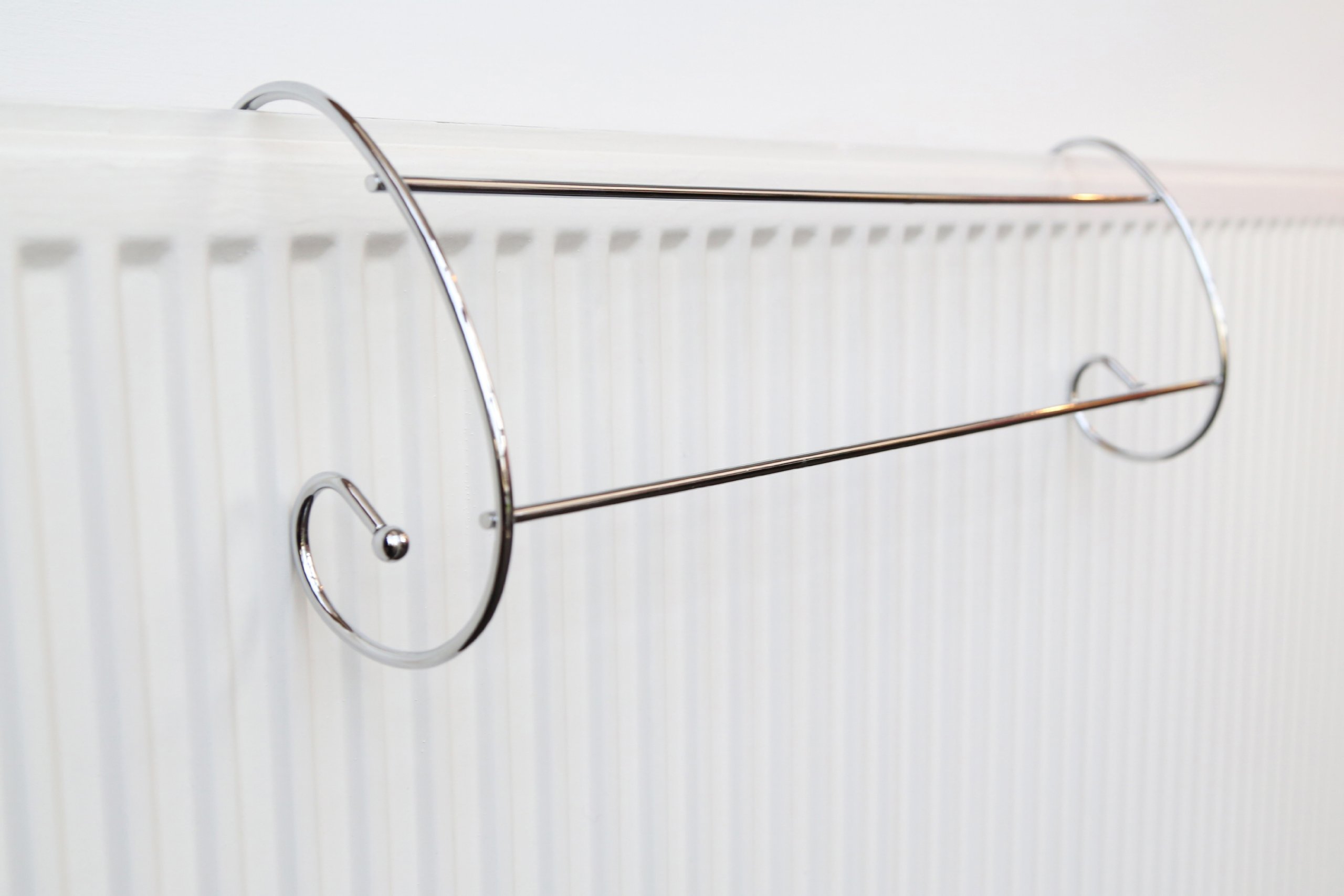 Premier Housewares Twin Rail Radiator Airer Set of 2 Chrome Clothes Airer Indoor Clothes Airers
