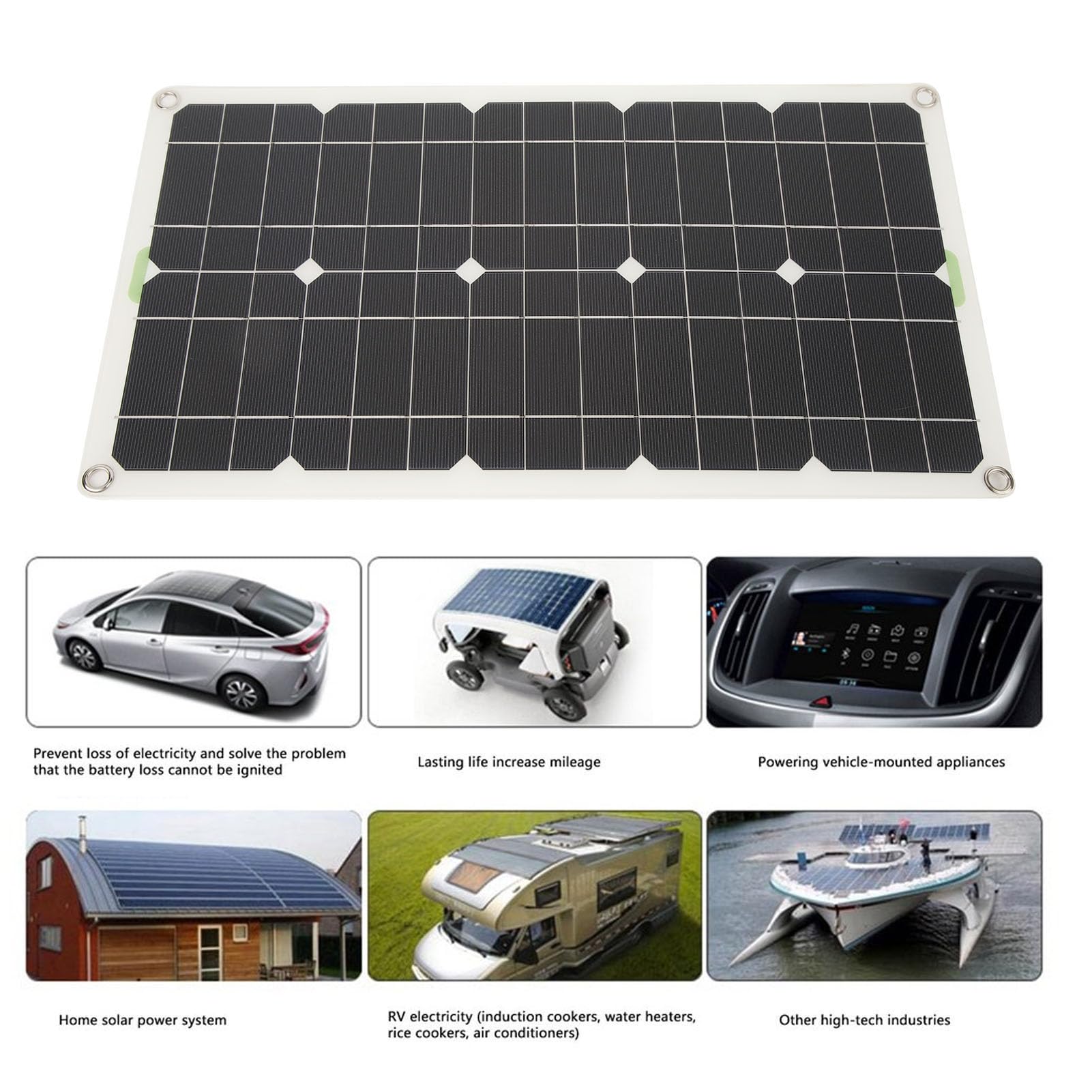 Kit di pannello solare per camper, batteria monocristallina da 250 W, pannello di alimentazione con doppia porta USB per ricarica di accensione automatica e controller da 30 A, combo per barca, moto
