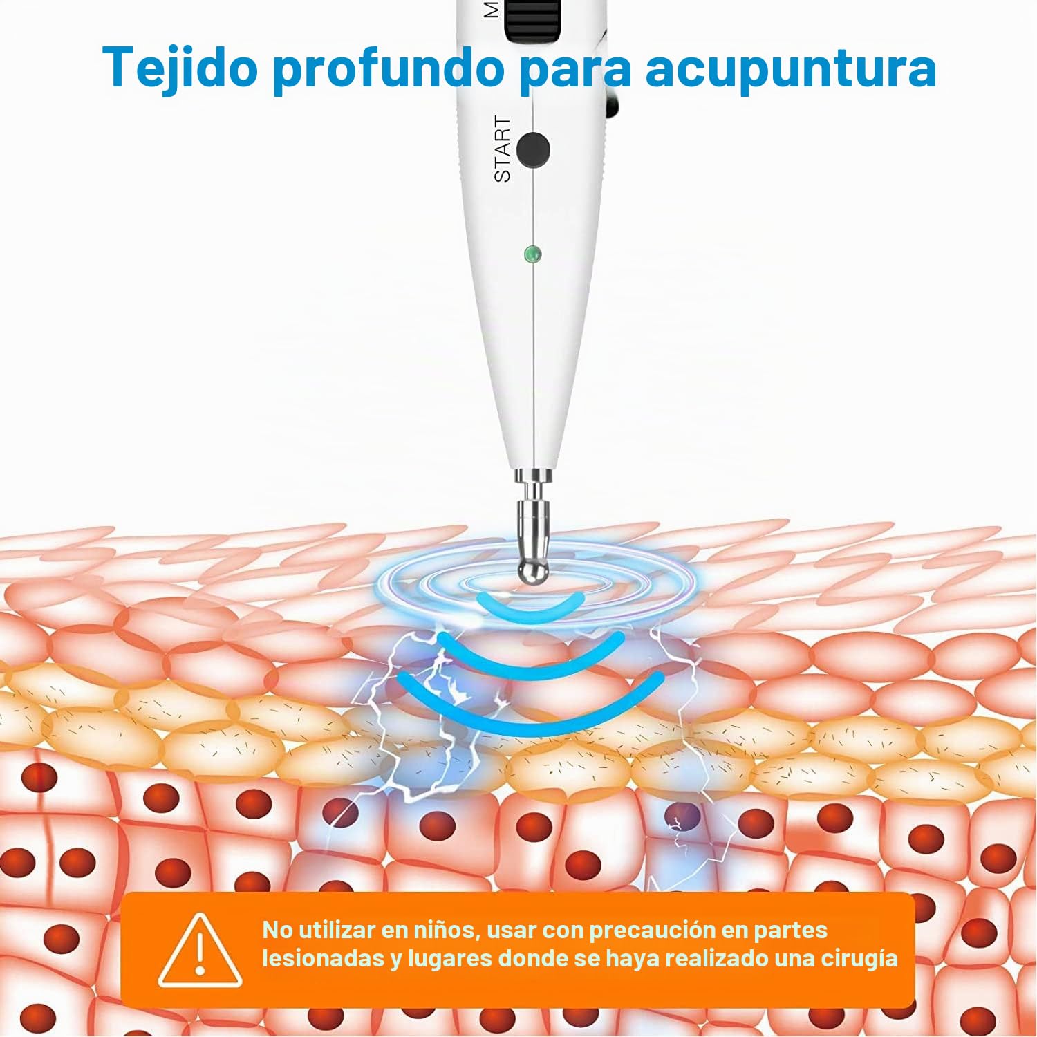 Rhorawill Pluma Electrónica de Acupuntura y Masaje - Fisioterapia, Alivio del Dolor, Estimulación Eléctrica Recargable - Detector de Puntos Con Dos Cabezas