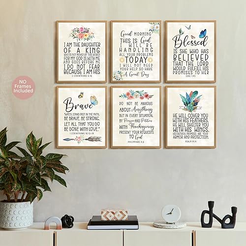 Miniatura 2 de Decoración de pared religiosa, arte de pared con versículo bíblico, impresión motivacional de escritura cristiana, decoración de pared para