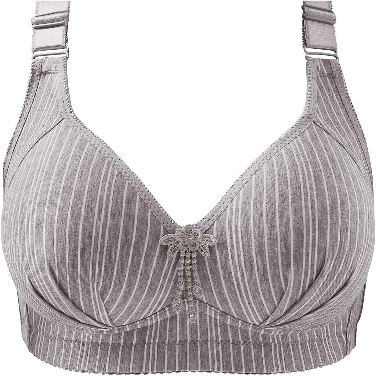 Ladies Comfortable No Steel Bra Receiving Underwear Top Support Sagging Bra Solid Colour Underwear Full Cup