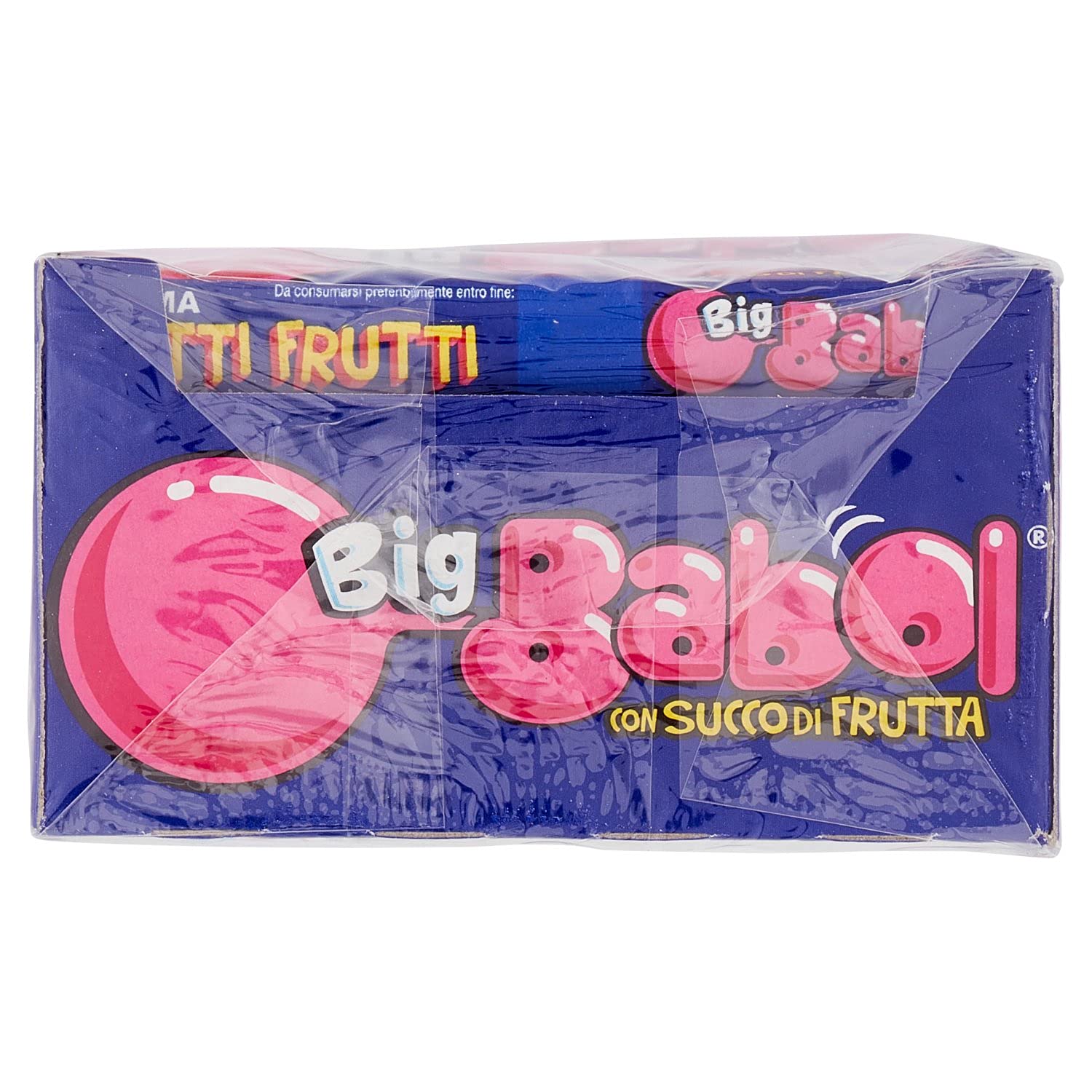 Big Babol Tutti Frutti, Chewing Gum Morbido con Succo di Frutta, Senza Glutine, 24 Stick, Confezione da 1