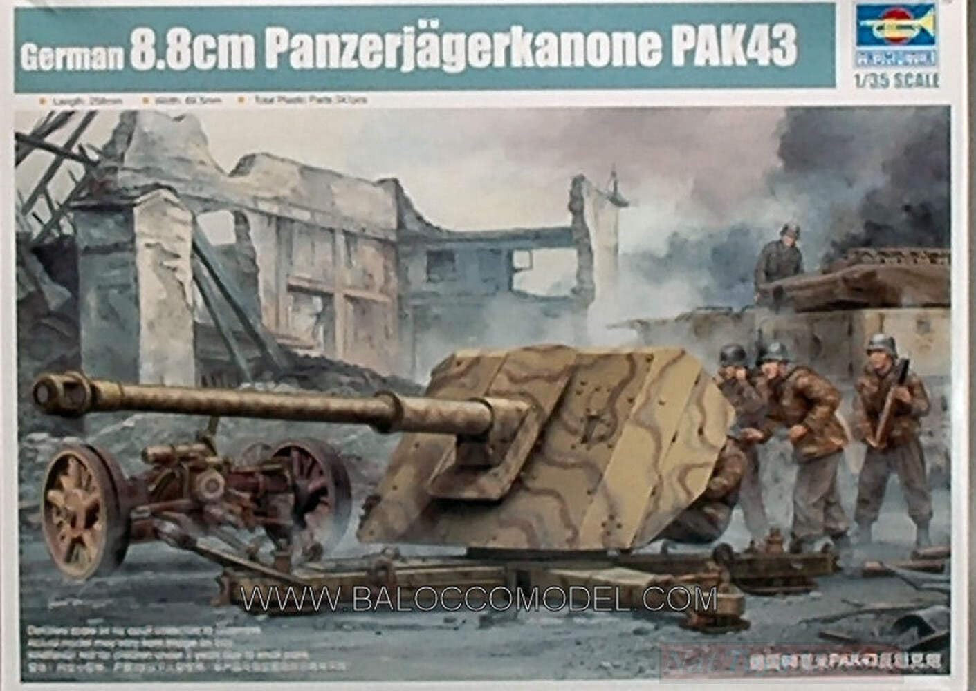 Trumpeter Kit da Montare in Scala Compatibile con German 8.8 cm PANZERJAGERK.Kit 1:35 TP2308