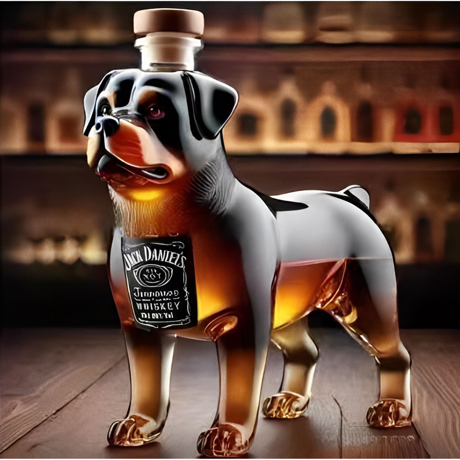 karafka, 300 ml, butelki z motywem zwierząt, karafki do alkoholu, figurki wizerunkiem psa, prezent dla miłośników(A)