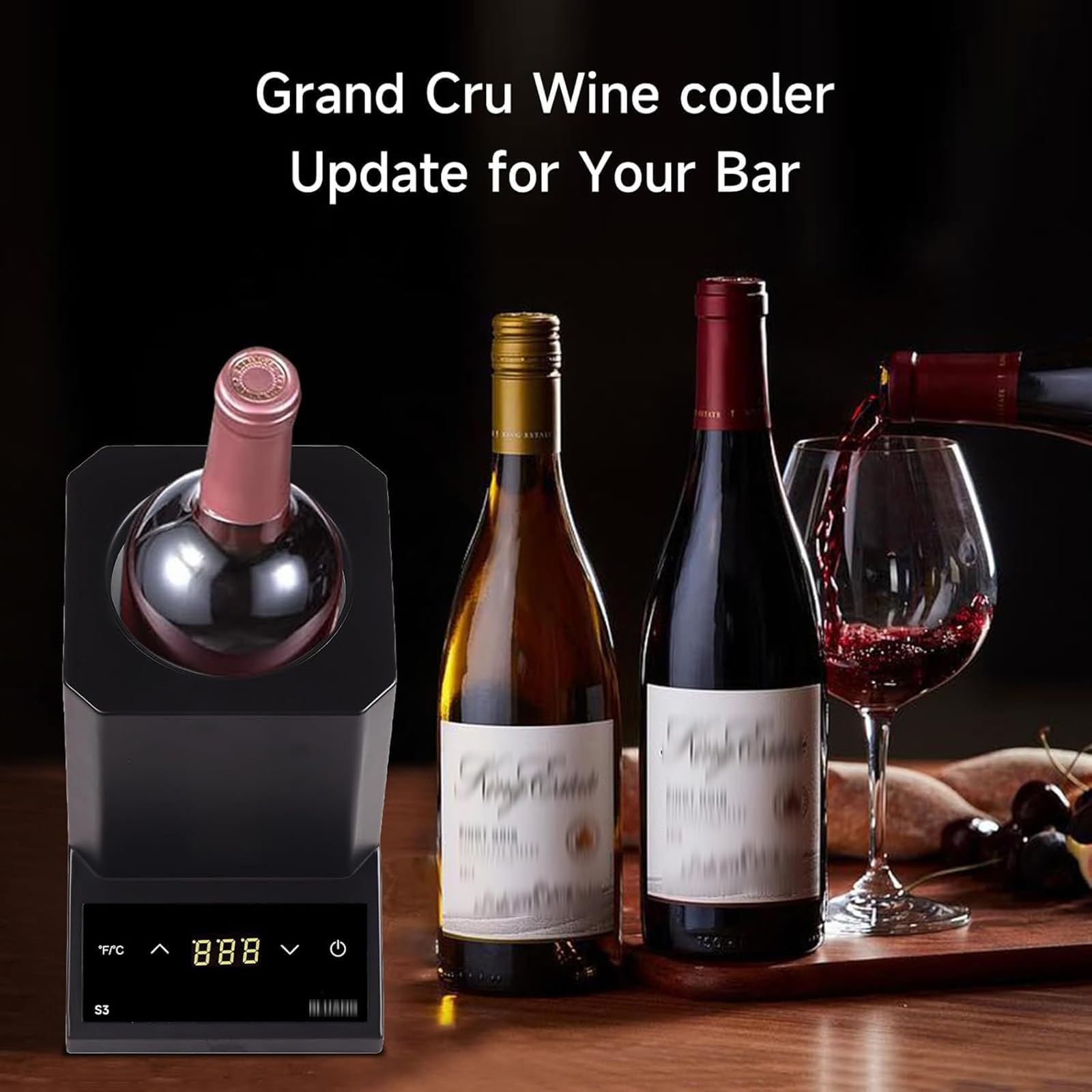 Refrigeratore portatile per vino con batteria ricaricabile, 24 ore di raffreddamento per vino rosso e bianco, ideale per feste e regali