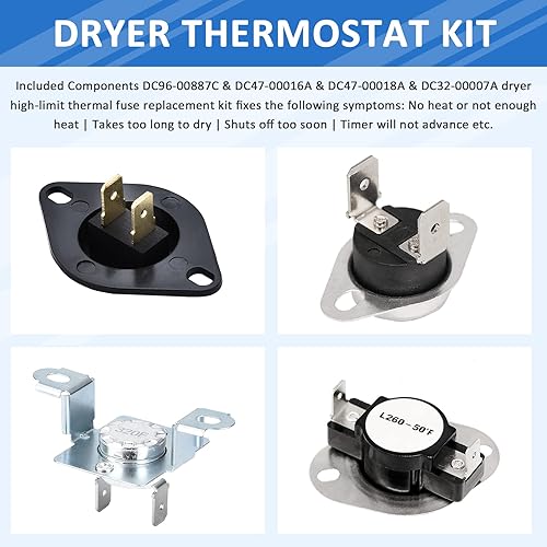 Miniatura 7 de AMI PARTS DC96-00887C DC96 00887A Termostato y DC47-00018A y DC32-00007A y DC47-00016A Termostato Secador Termistor Fusible Térmico Compatible con
