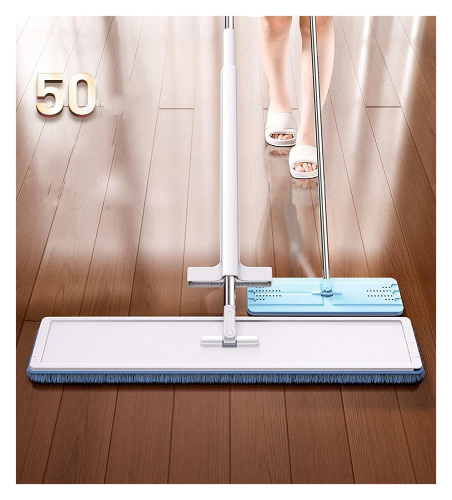 Trapeador de Gran tamaño, de Microfibra, for Exprimir, Lavar a Mano, for Suelos Duros, baldosas, Fregar, Limpieza del hogar, Mango Largo, Balai(4 Cloth mop)
