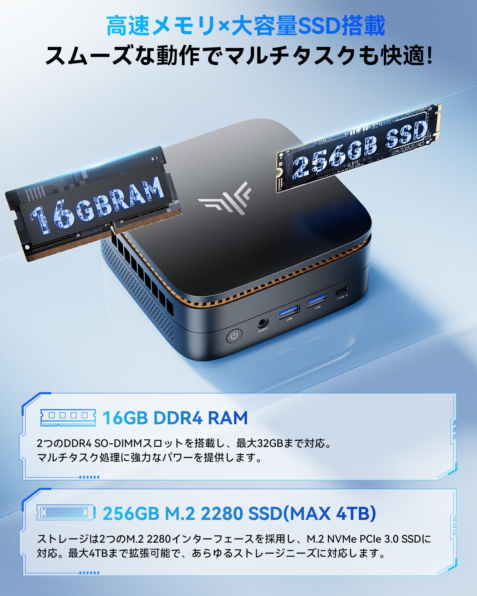 Amazon.co.jp: 【NIPOGI Mini PC ・Faster than N150】Intel N95 Mini