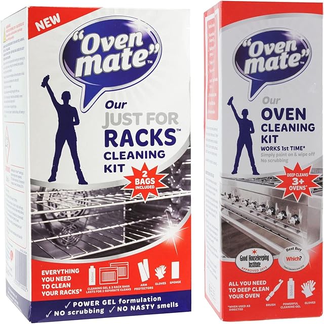 Oven Mate Cleaner Just For Racks Shelf Cleaning Gel & Deep Clean Oven Cleaner Kit