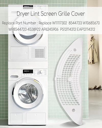 Miniatura 2 de Parte de repuesto de rejilla de pelusa para secadora mejorada para reemplazar W11117302 8544723 W10685670 WP8544723 AP6245906 apto para secadora