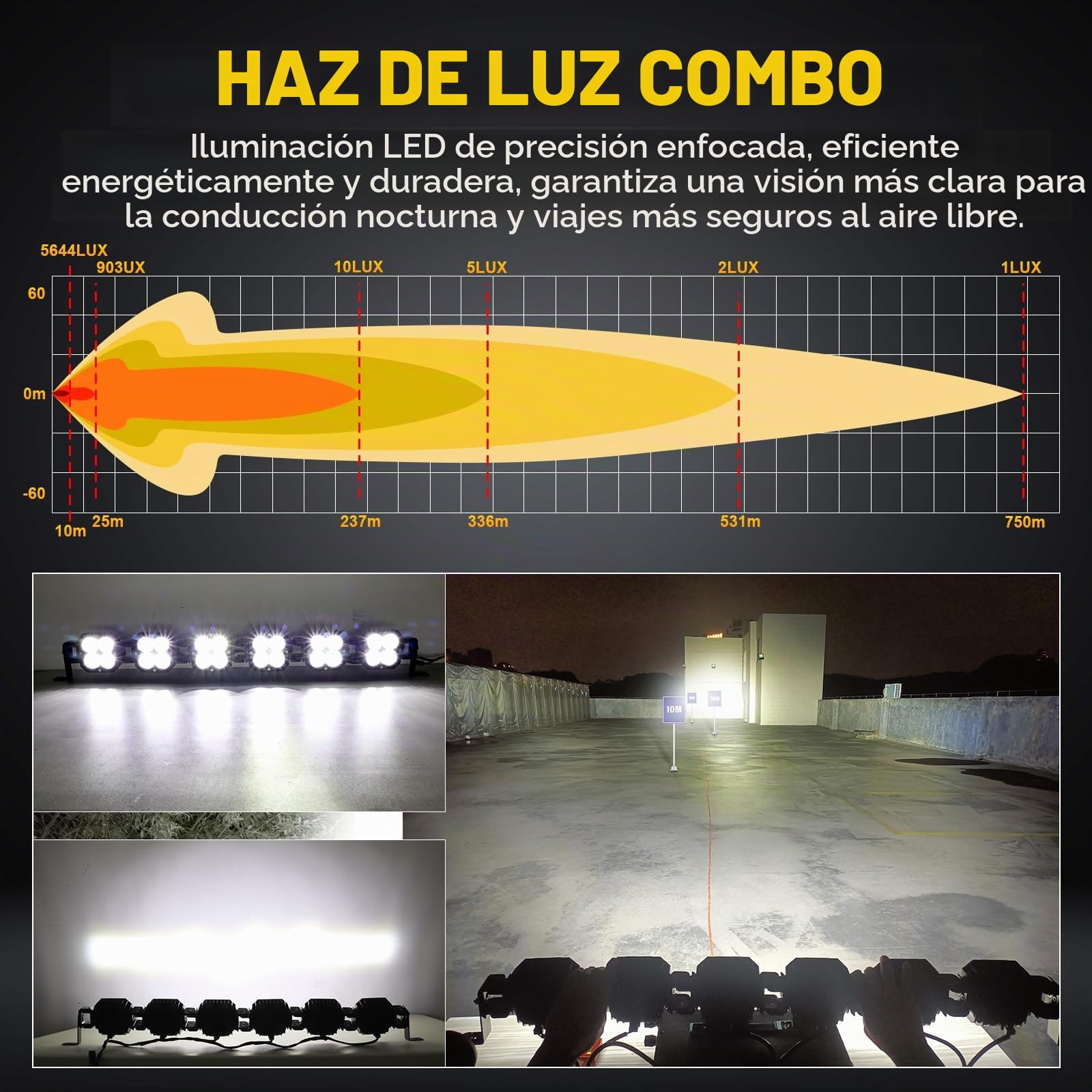 RIGIDON Barra luz led y 12V DT cableado Kit, 40 Pulgadas 102cm 180W 15000lm | 6000K blanco, barra luminosas led, largo alcance, faros antiniebla, para off road todoterreno camión coche ATV SUV UTE 4x4