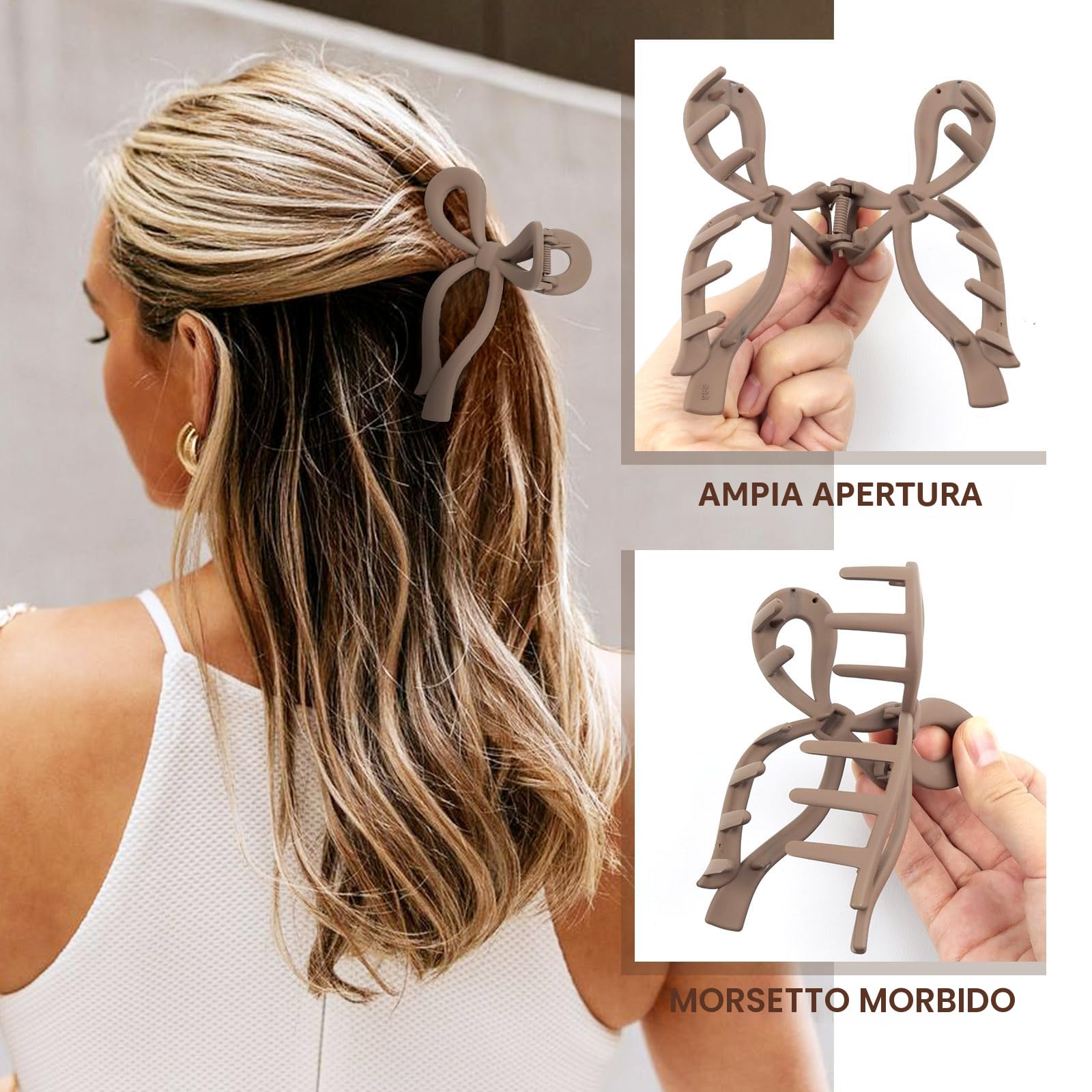 Blooms Mollettone Capelli Donna 4 Pezzi Pinza per Capelli Grande Antiscivolo Fermaglio Capelli Hair Clip