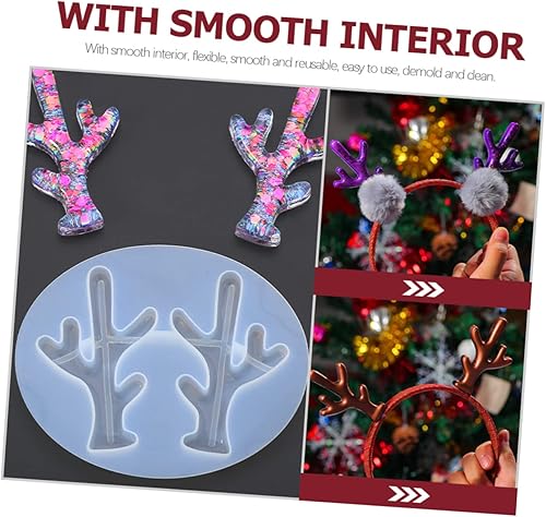 Miniatura 4 de COHEALI 6 pcs Antler Mold jewlery Making Supplies Stencils for Crafts Jeweled Headband molde de para resina elk Antler Deer Horn Silicone molds