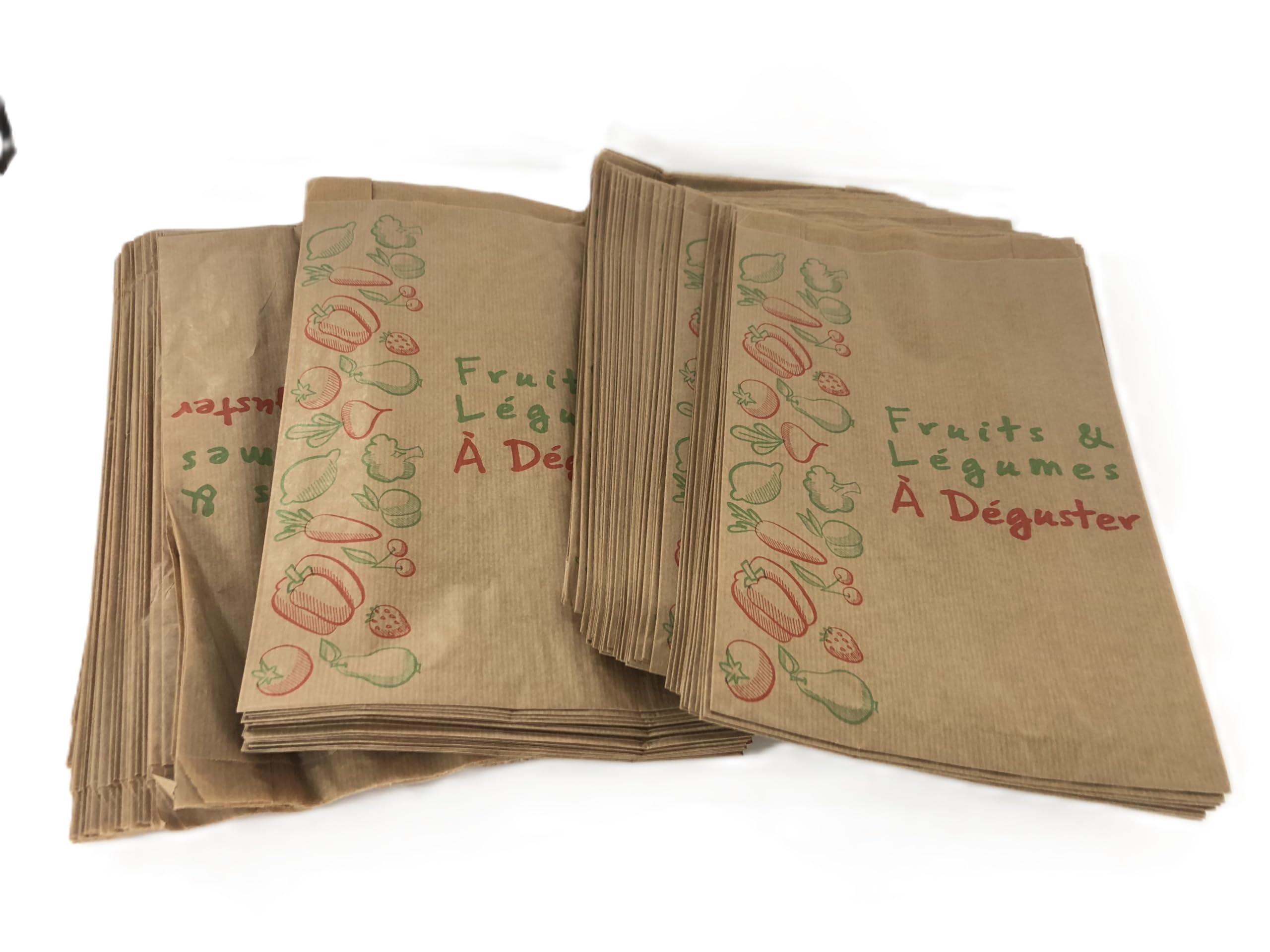 1000 sacs primeur fruits et légumes papier kraft alimentaire 2 kg kilos 200x310+60 m/m