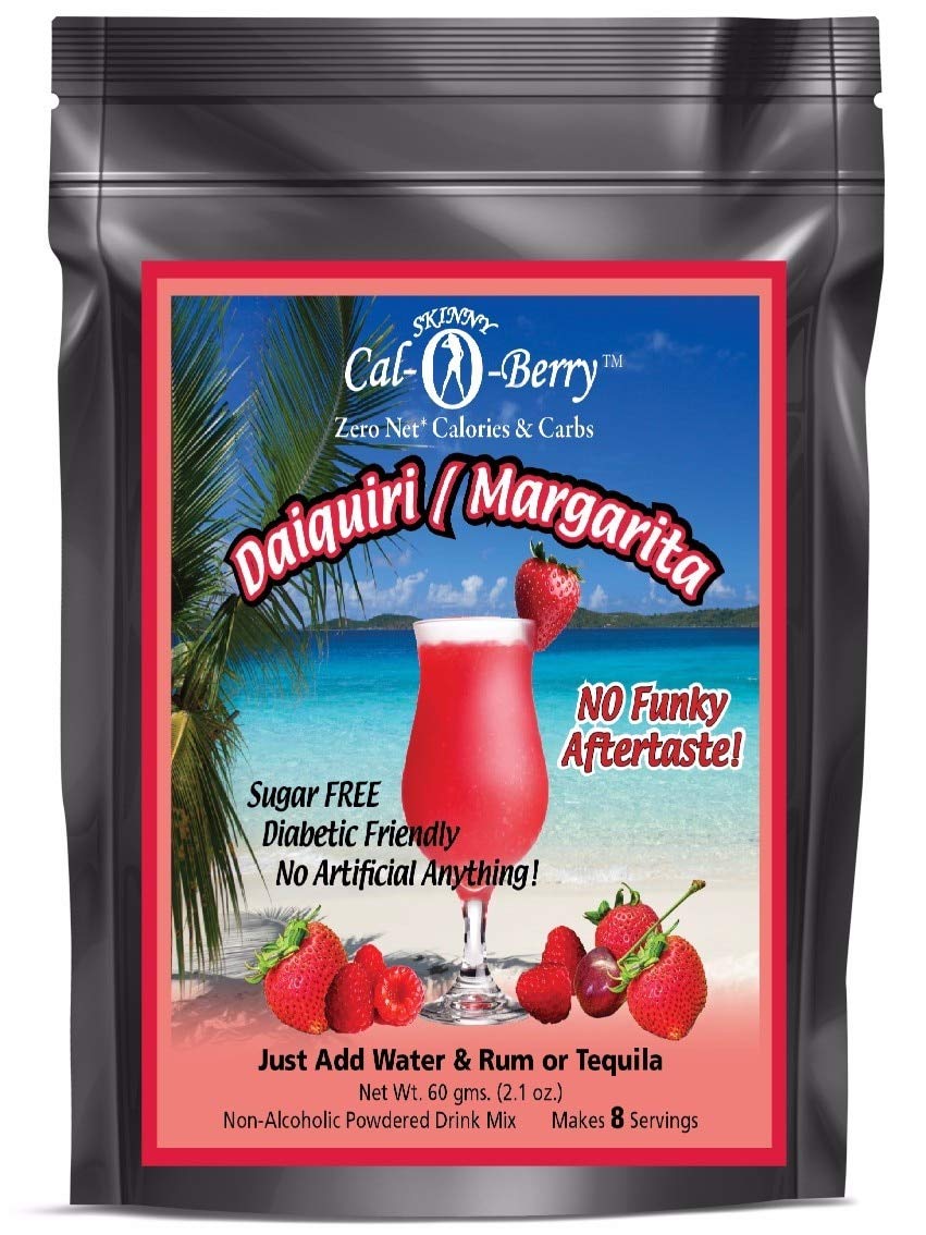 Skinny Cal-0-Mixers- Sugar-Free All-Natural Strawberry Daiquiri & Margarita Drink Mix Powder. (2.7 Oz) pack of 1